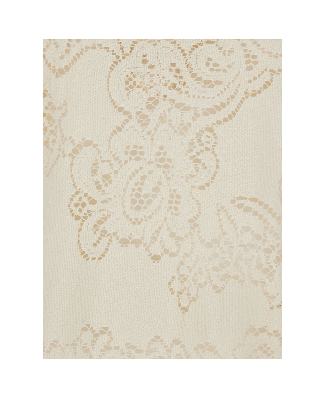 SEMICOUTURE White Dress With Deep V-neck And Lace Details In Cotton Blend Woman - White
