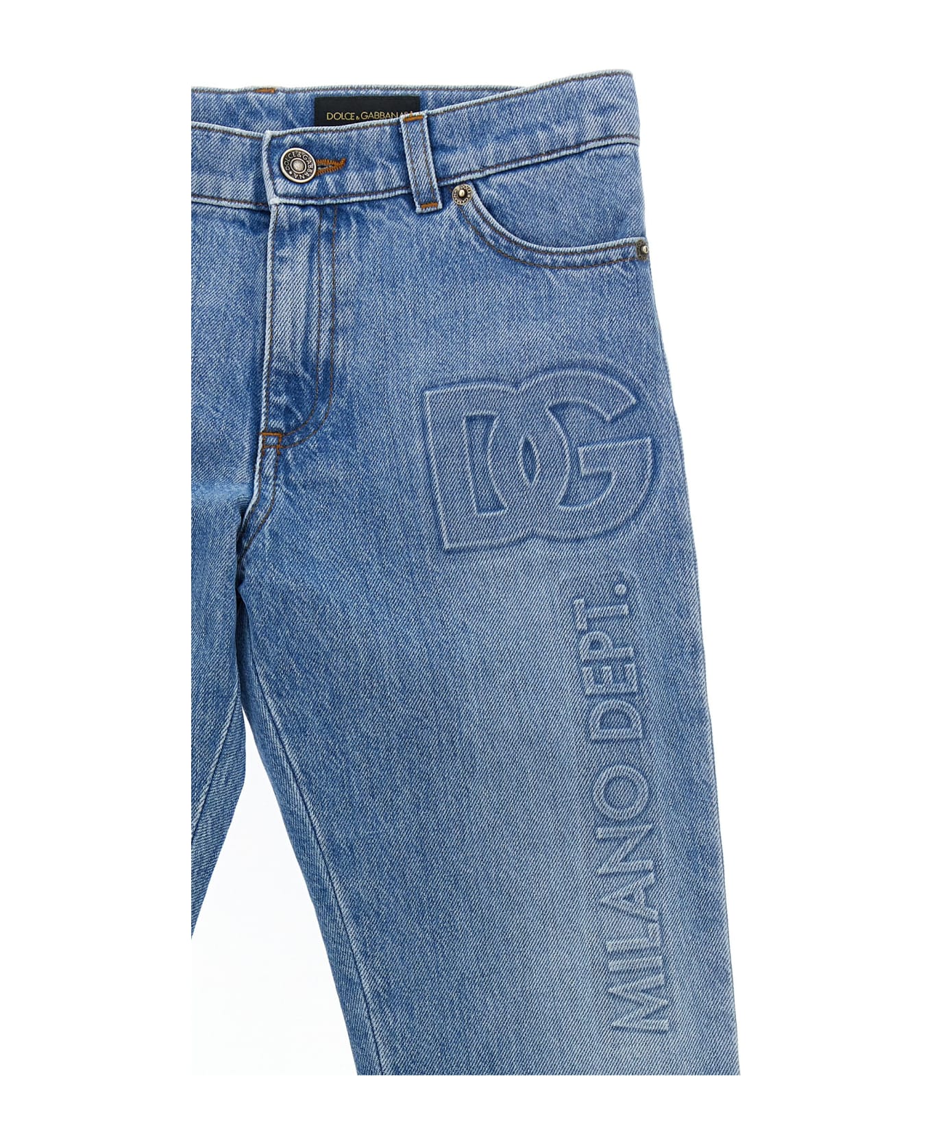 Dolce & Gabbana Logo Jeans - Light Blue ボトムス