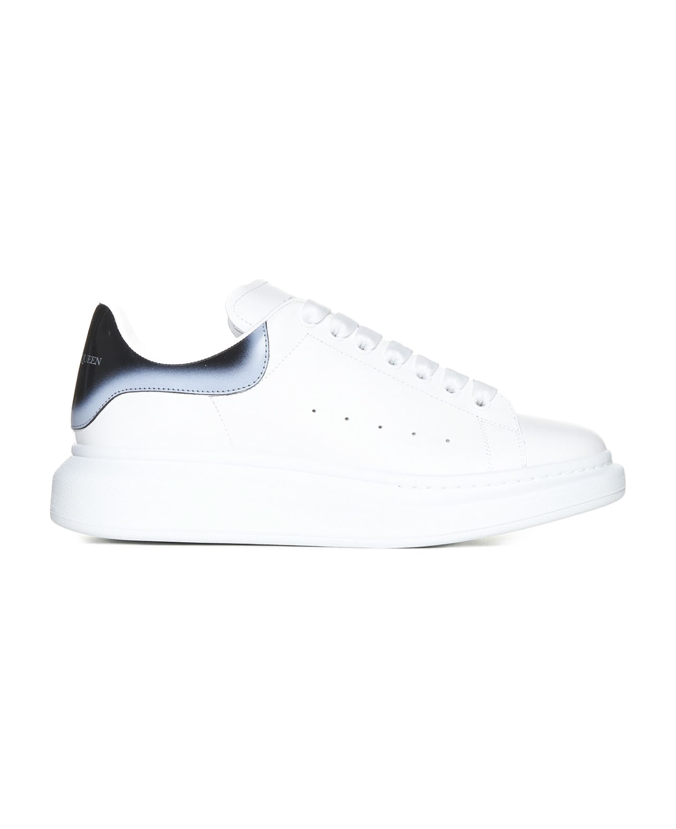 Alexander McQueen Calfskin Sneakers - White Black Silver