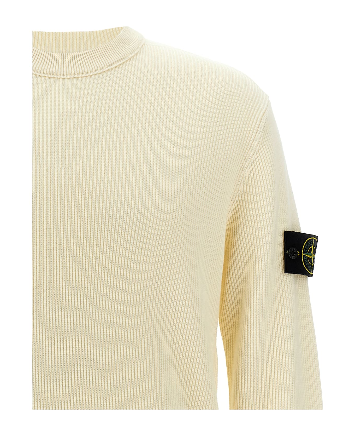 Stone Island Ribbed Wool Sweater - White