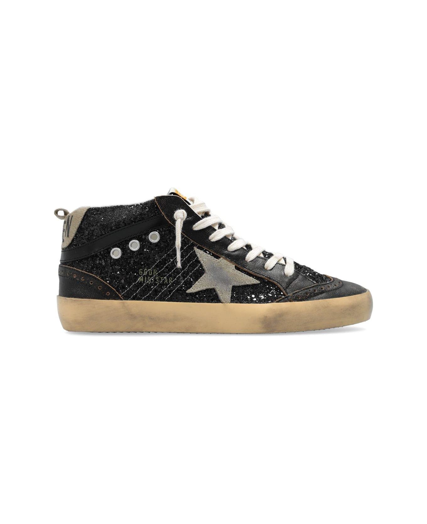 Golden Goose Gg Mid Star Sequinned Lace-up Sneakers - Black