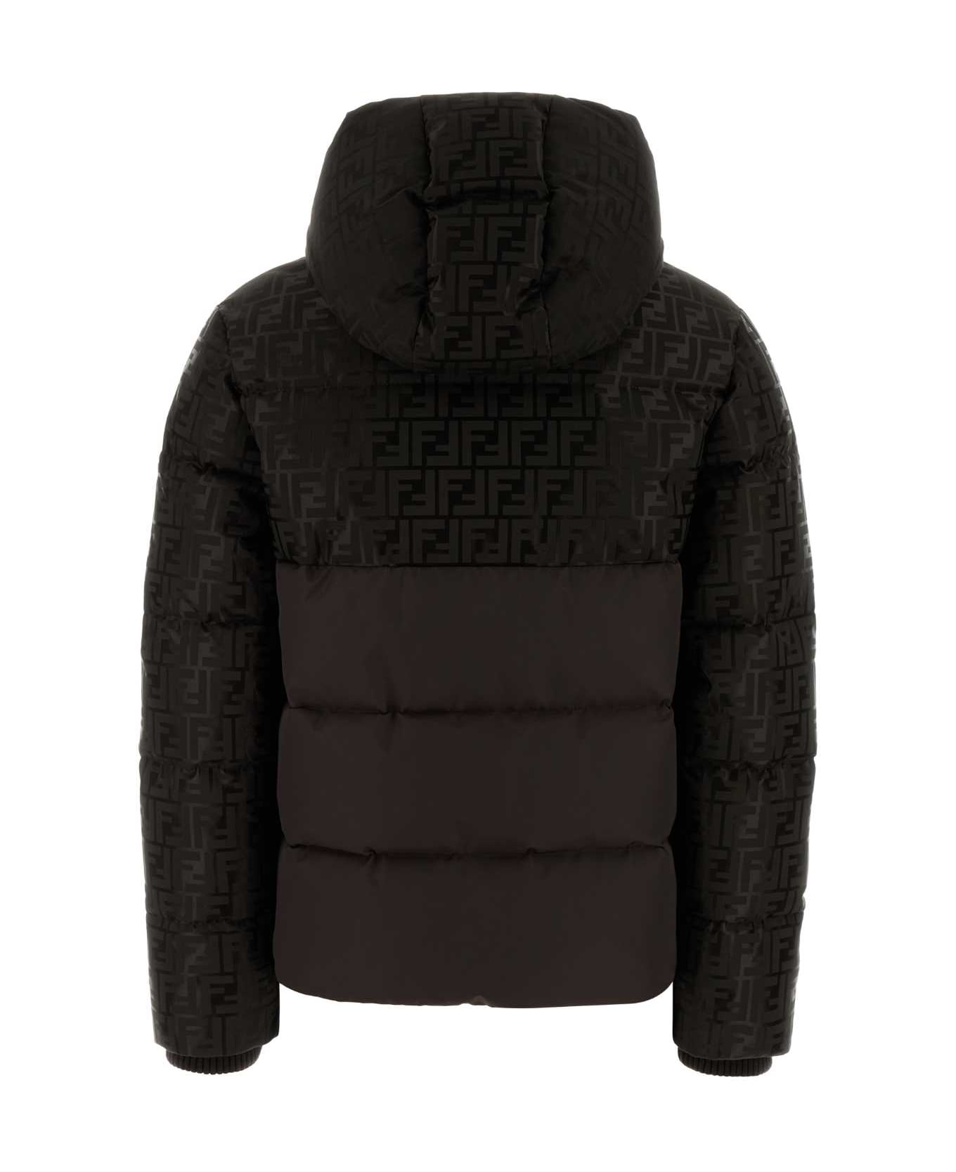 Fendi Dark Brown Cotton Blend Down Jacket - DARK BROWN-25