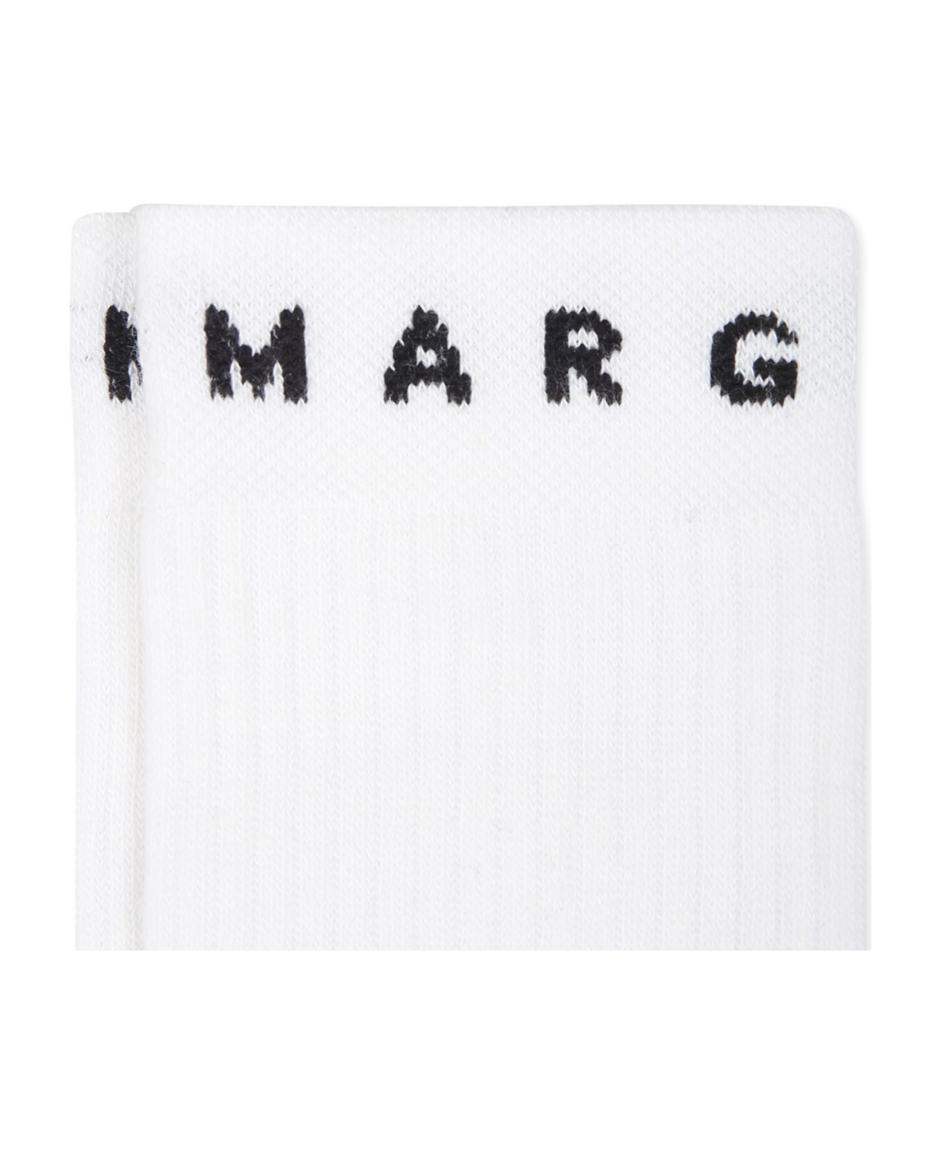 MM6 Maison Margiela White Socks For Kids With Logo - White