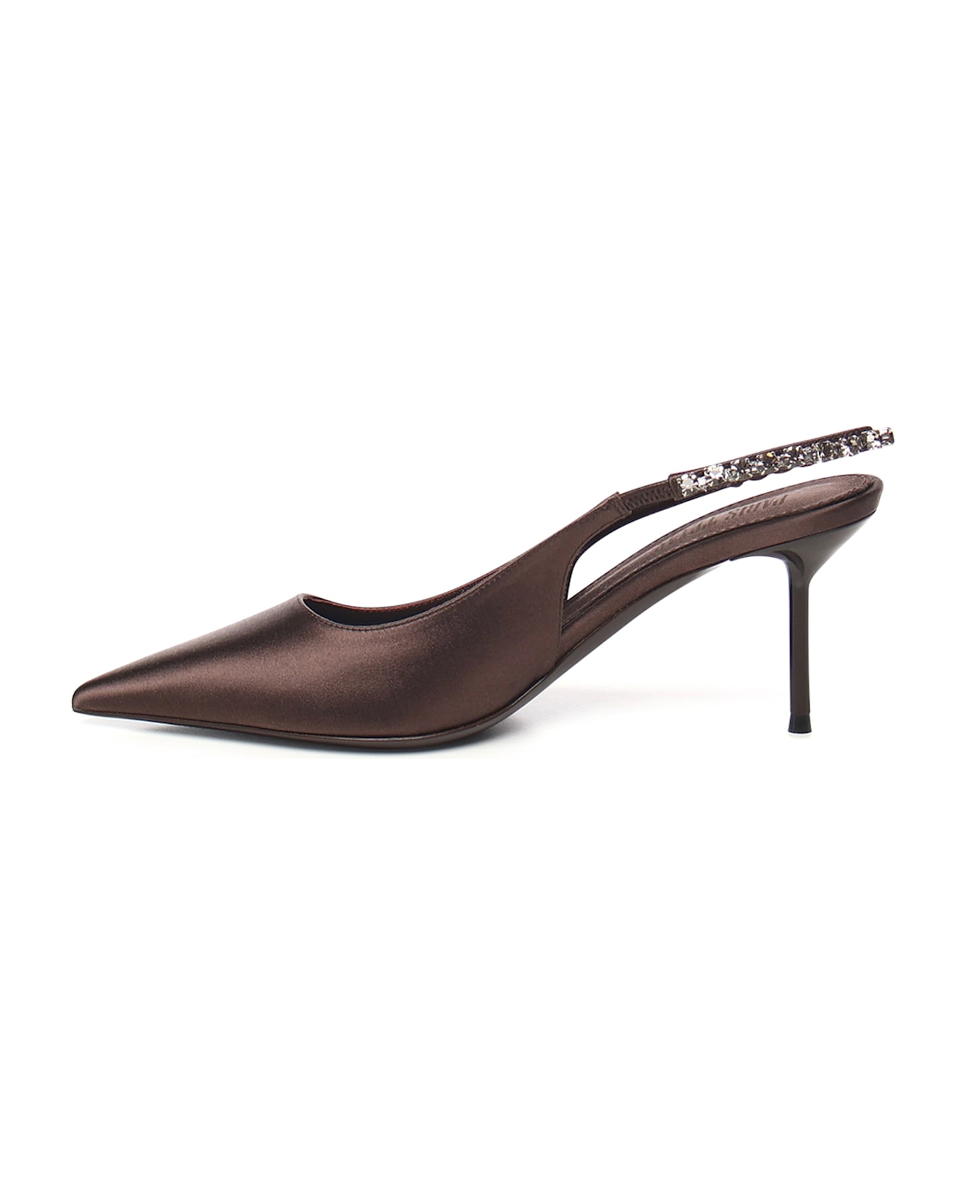 Paris Texas Lidia Satin Slingback - EBONY ハイヒール