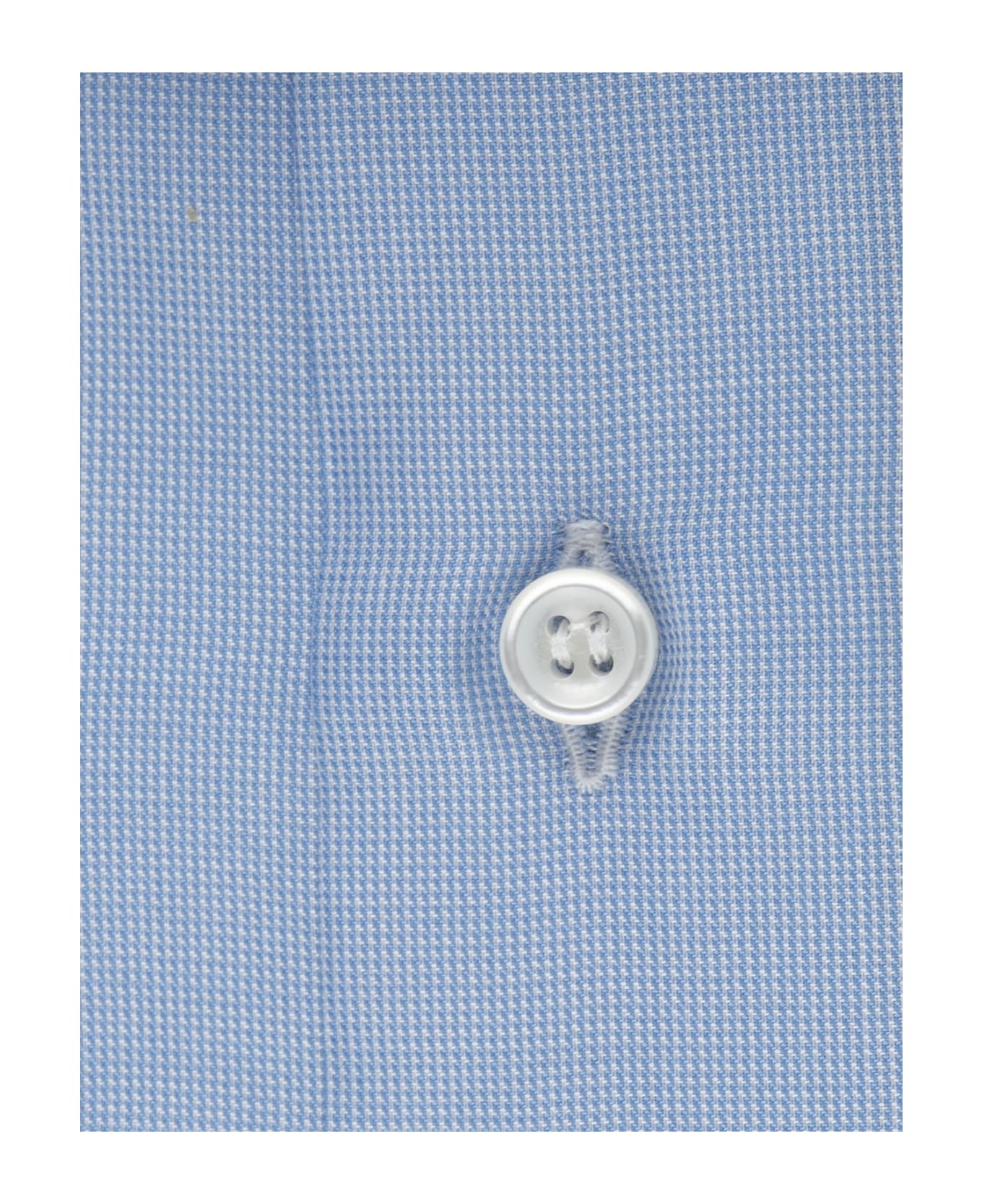 Fray Regular Fit Shirt In padded Blue Oxford Cotton - Blue