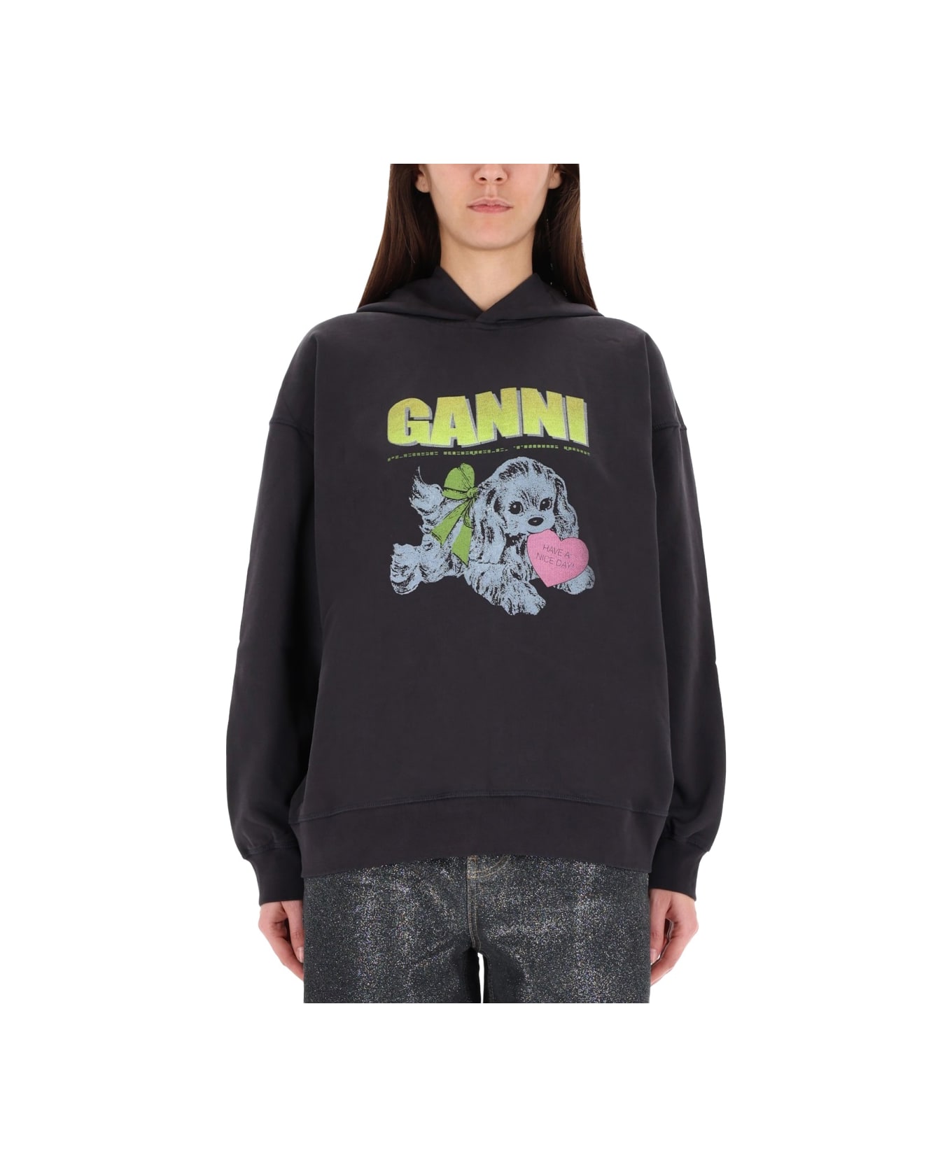 Ganni "puppy" Sweatshirt - CHARCOAL