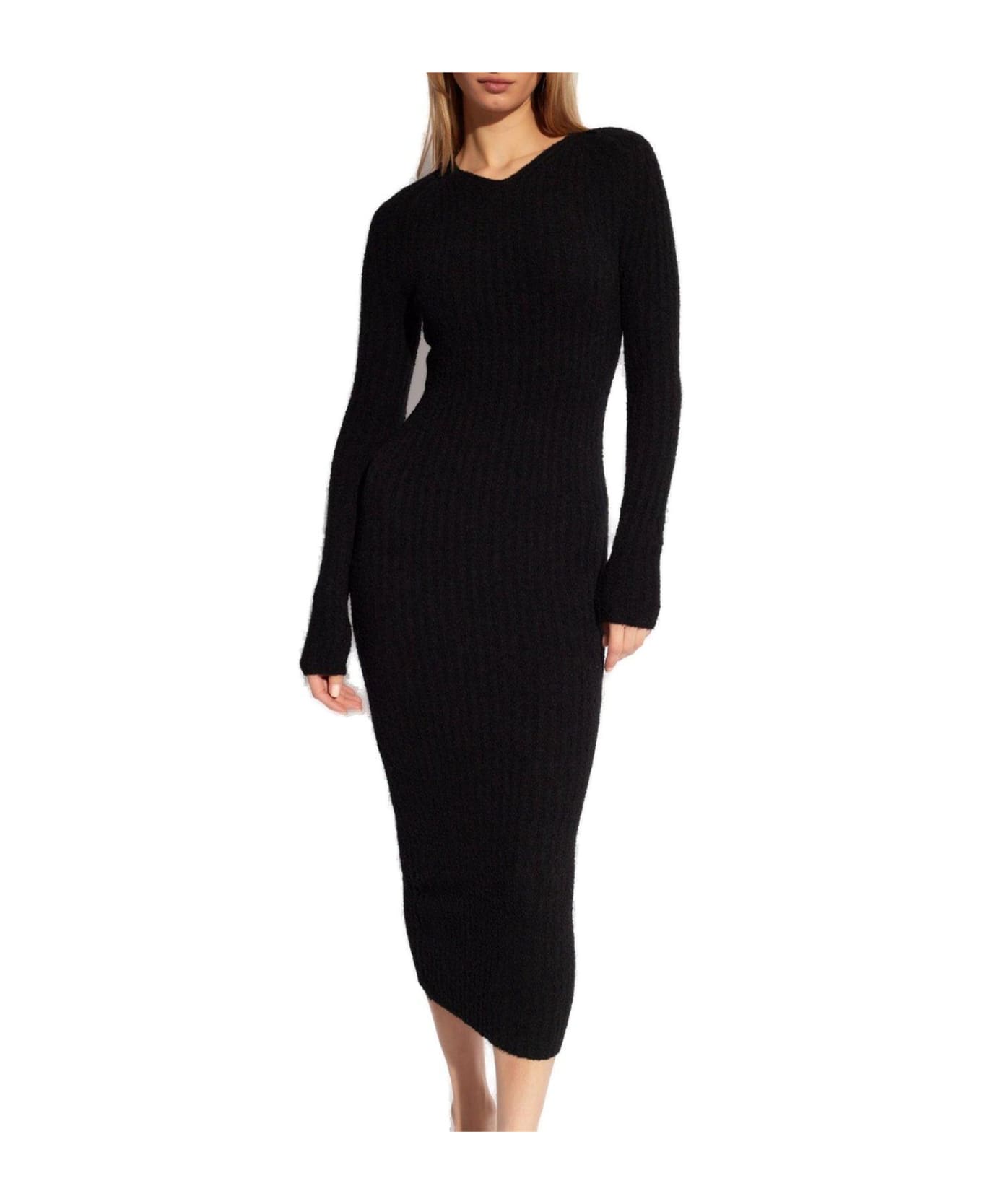 Totême V-neck Ribbed-knit Maxi Dress - BLACK ワンピース＆ドレス