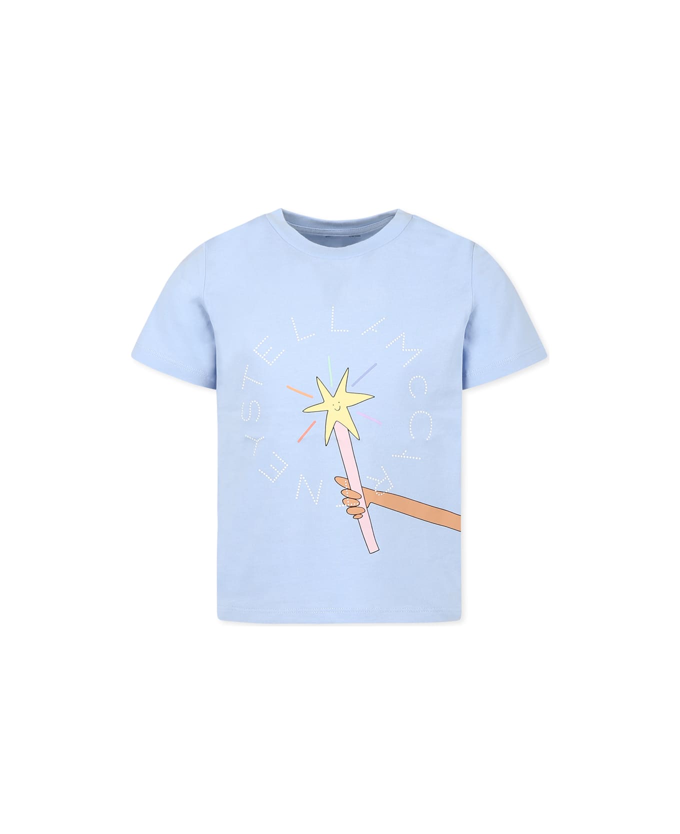 Stella McCartney Kids Light Blue T-shirt For Girl With Magic Wand - Light Blue