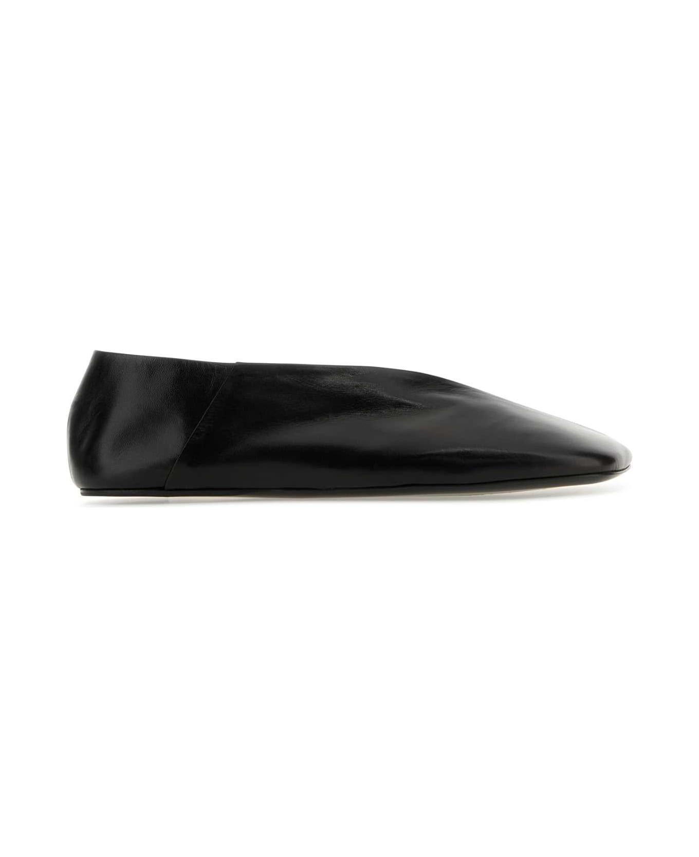 Jil Sander Black Leather Ballet Flats - 1