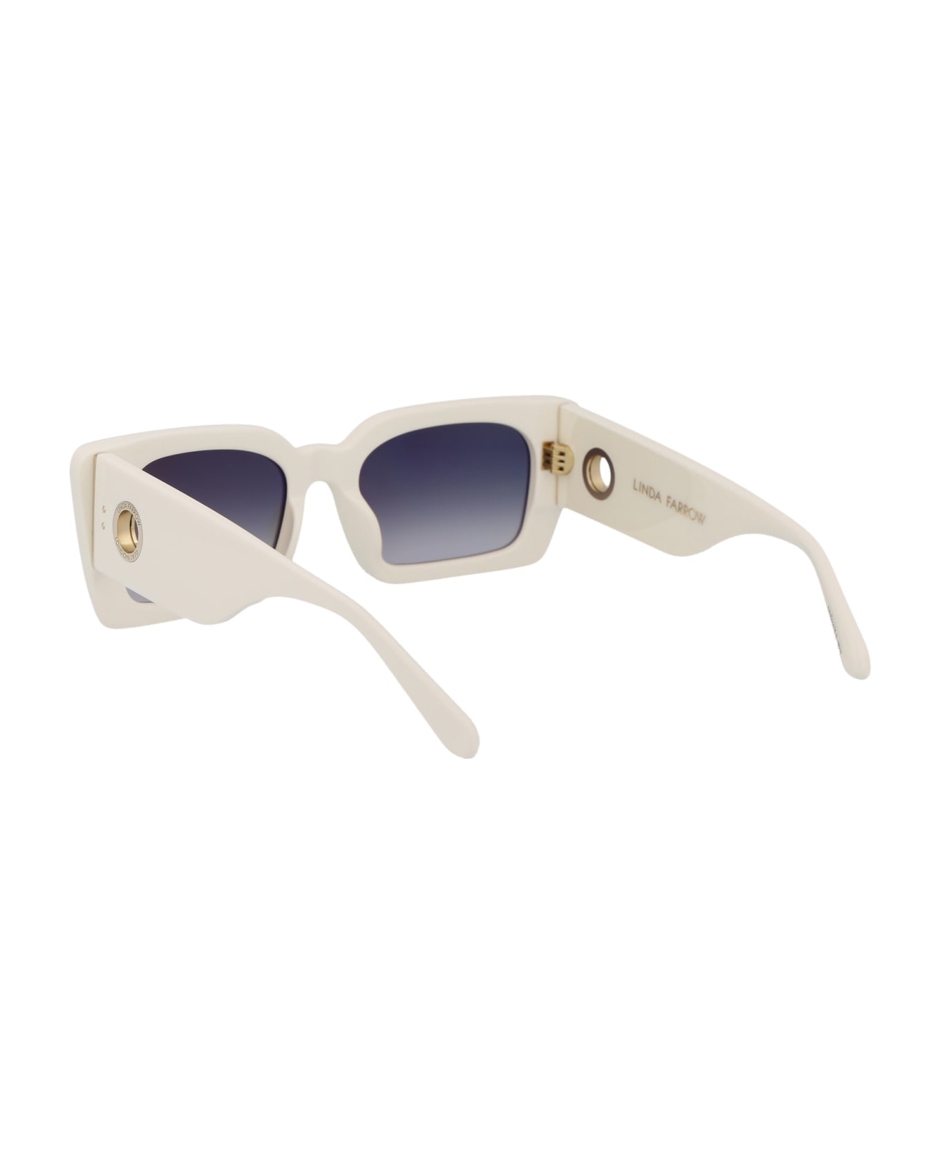 Linda Farrow Nieve Sunglasses - 07 WHITE LIGHT GOLD GREY GRADIENT
