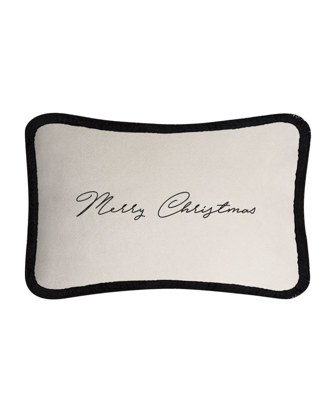 Lo Decor Happy Pillow Merry Christmas - white / black クッション