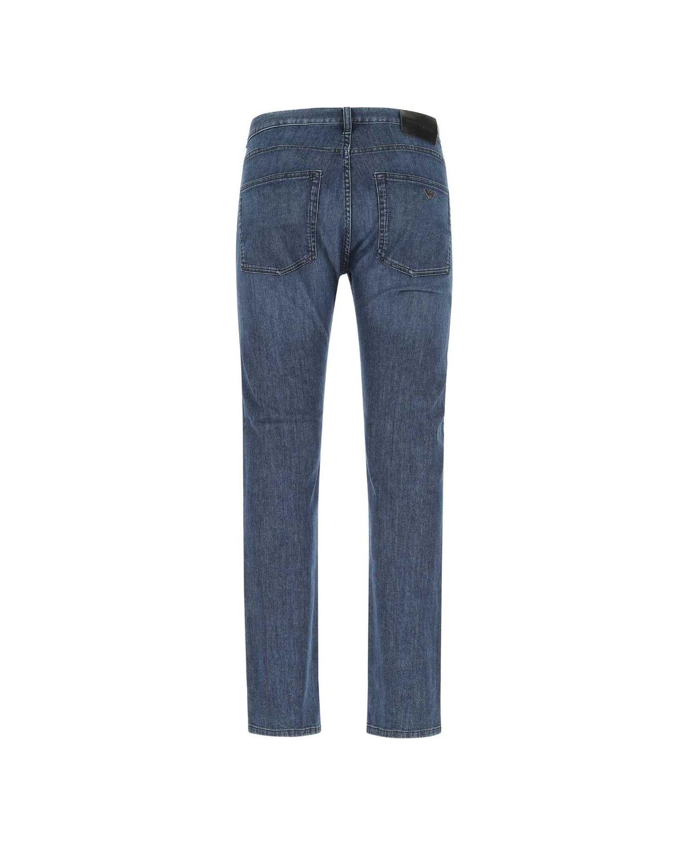 Emporio Armani Cropped Straight Leg Jeans - Denim