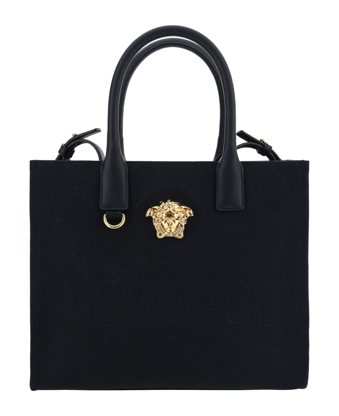 Versace Small Shopper Bag - Black-versace Gold