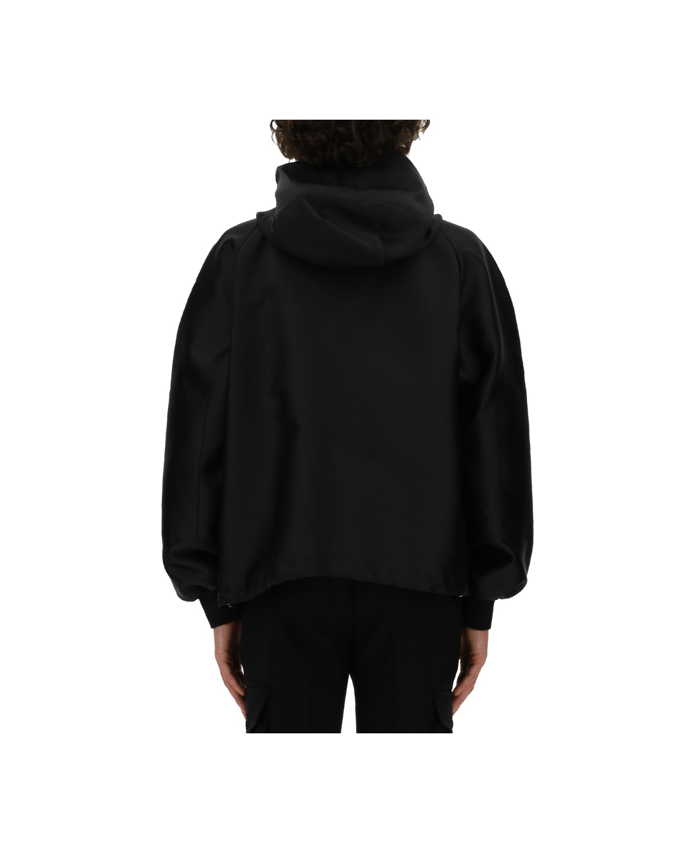 Alexander McQueen Windbreaker 'graffiti' - BLACK