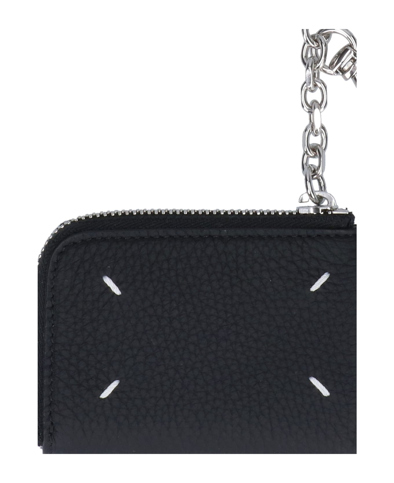 Maison Margiela Wallet Zip Around With Keyring - Black 財布