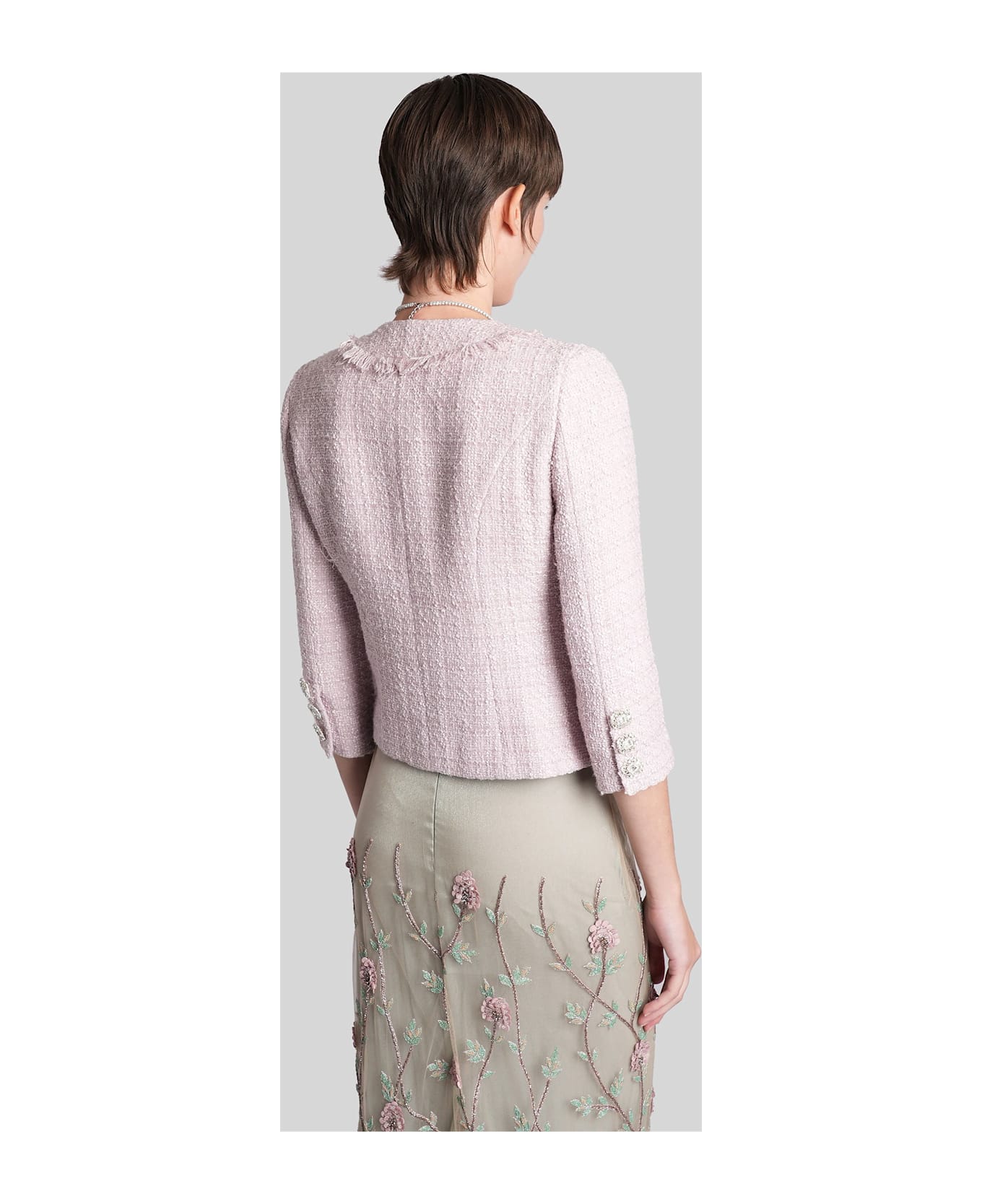 Costarellos Macie Casual Jacket In Rose-pink Polyester - rose-pink