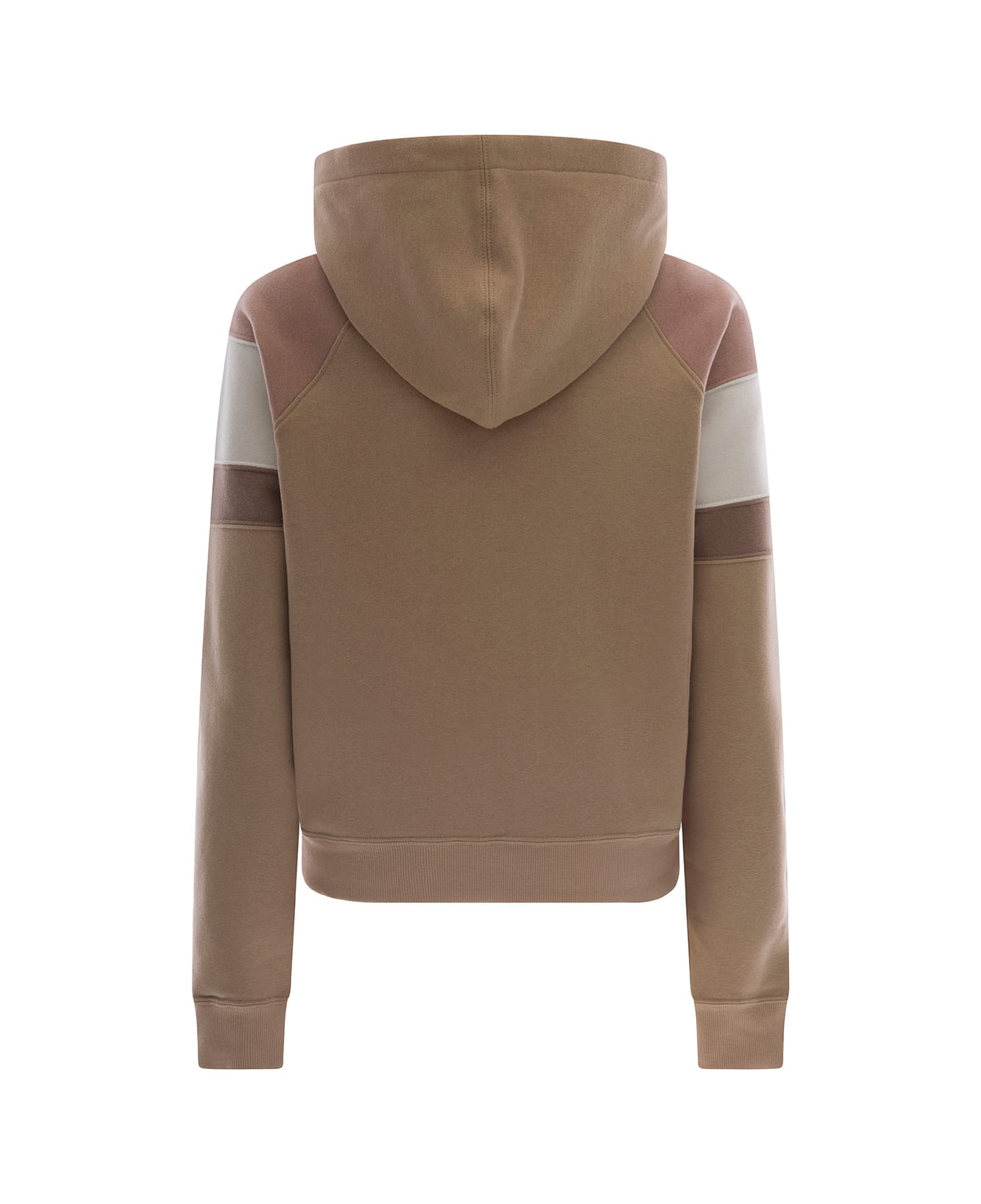 Saint Laurent Sweatshirt With Hood And Embroidered Logo - Nude & Neutrals