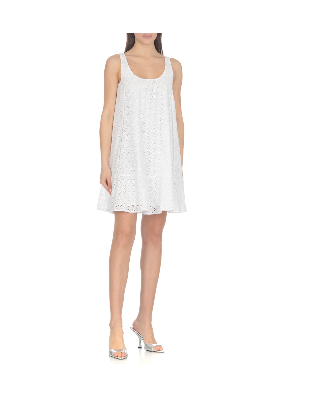 Kenzo Broderie Anglaise Dress - White