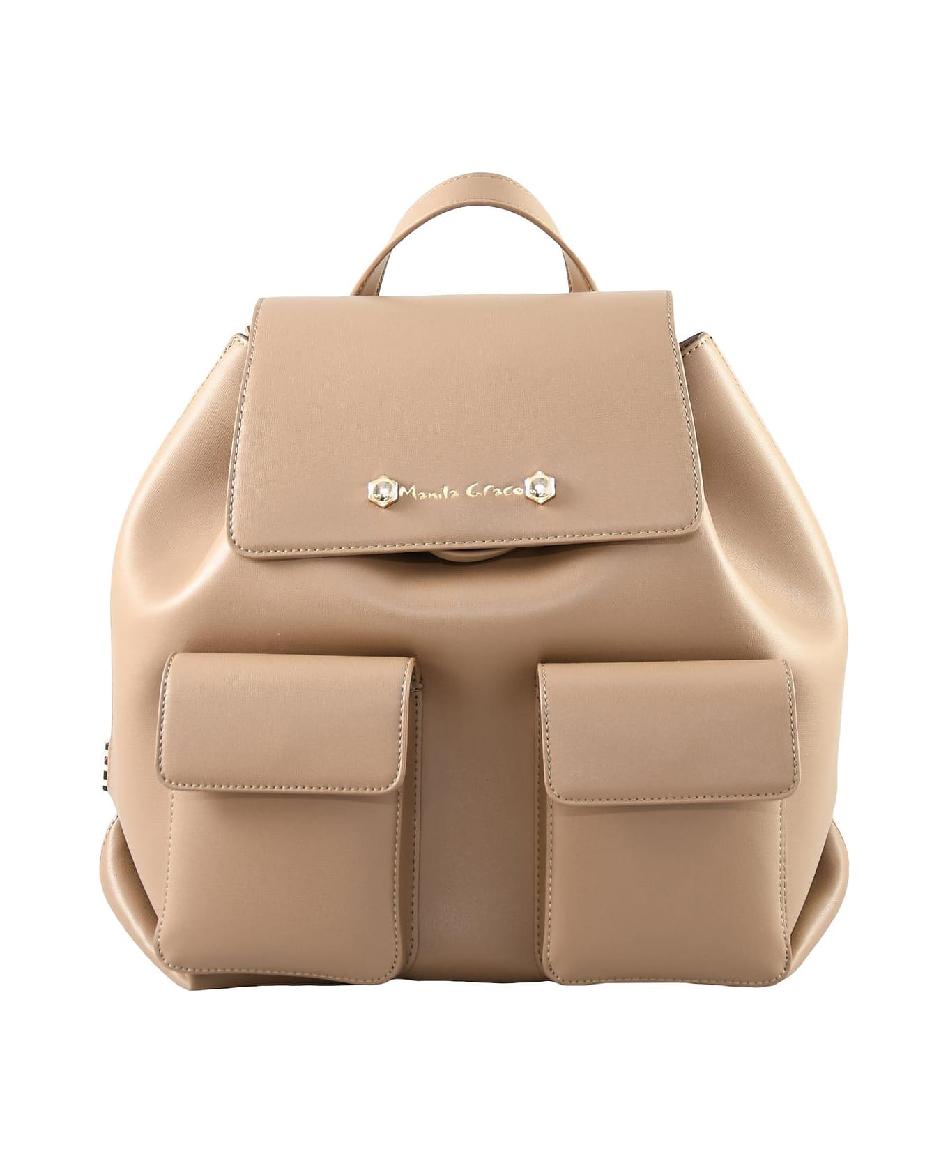 Manila Grace Women's Taupe Backpack - Taupe
