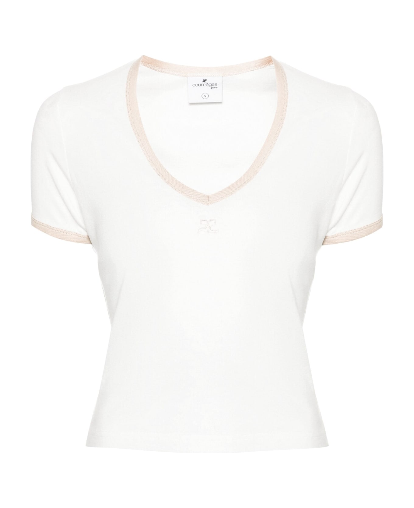 Courrèges T Shirt Mm - White Eritage Sand