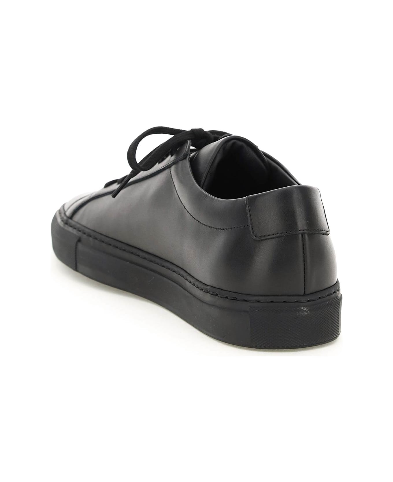 Common Projects Black Leather Achilles Sneakers - Black