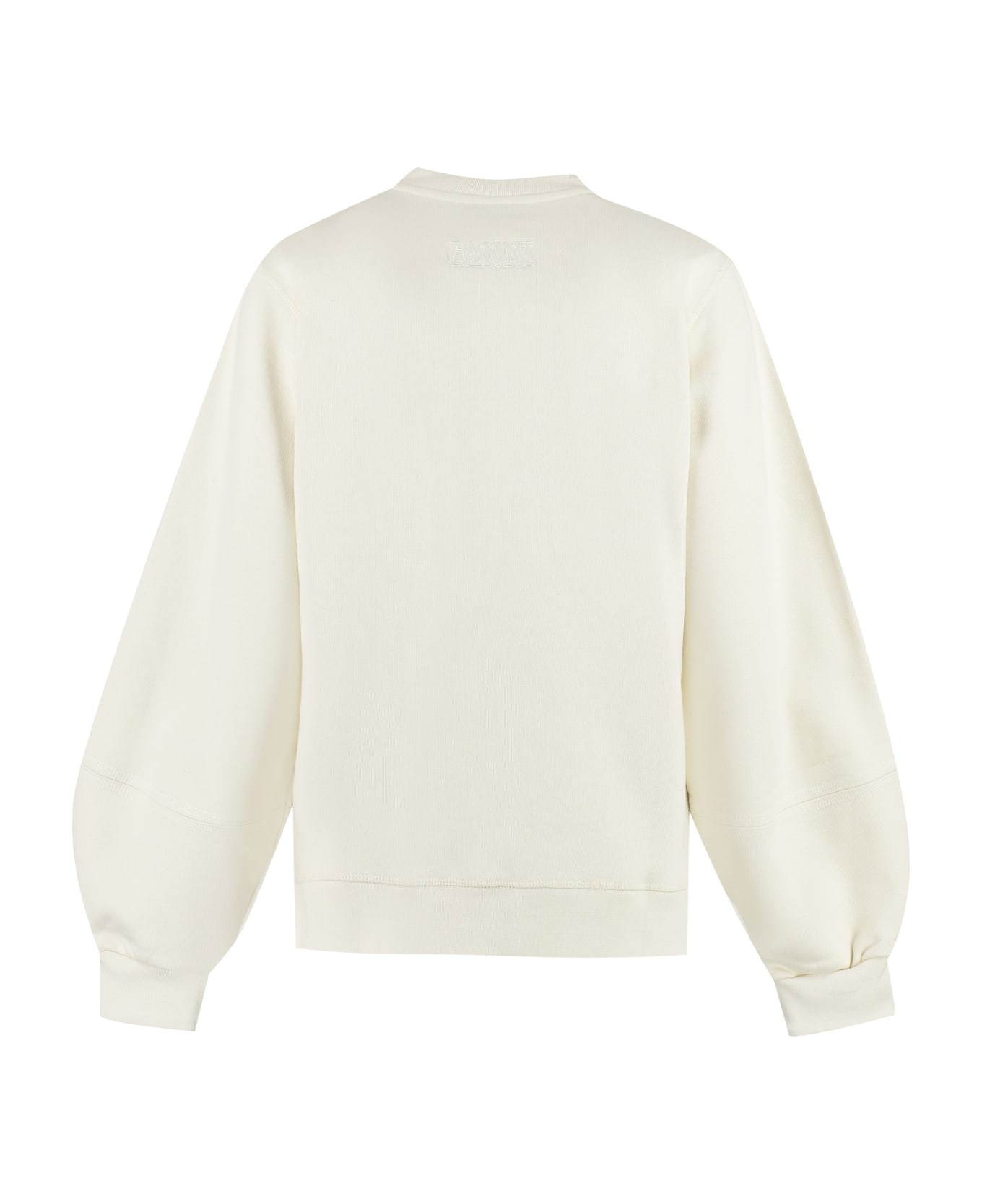 Ganni Cream Cotton Blend Sweatshirt - panna