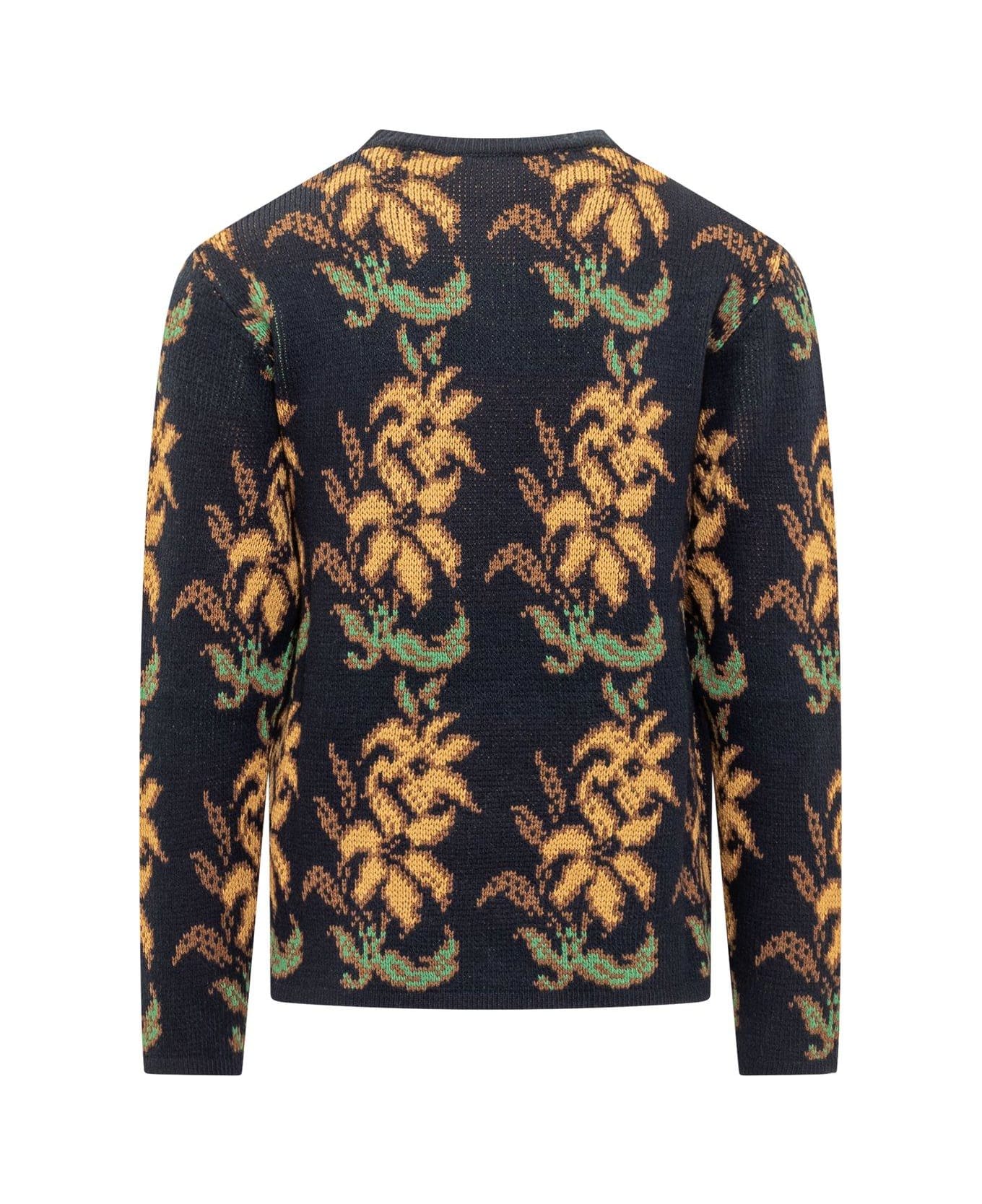 Etro Floral Intarsia Knitted Crewneck Jumper - C
