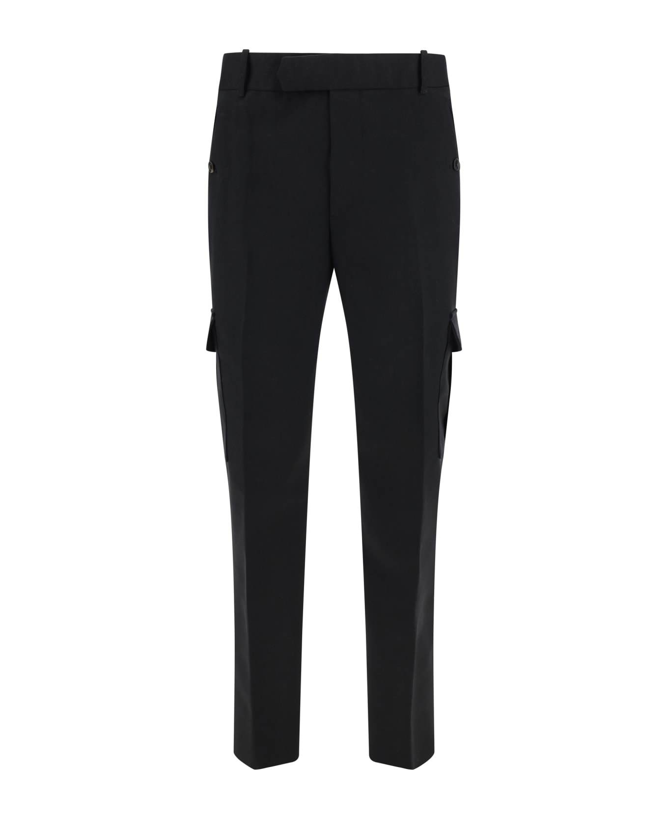 Alexander McQueen Wool Gabardine Trousers - Black