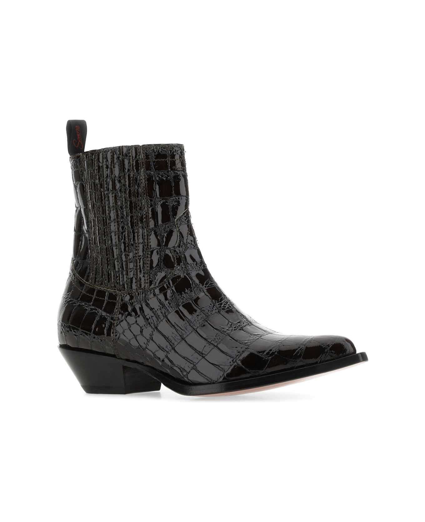 Sonora Black Leather Hidalgo Ankle Boots - BLACK ブーツ
