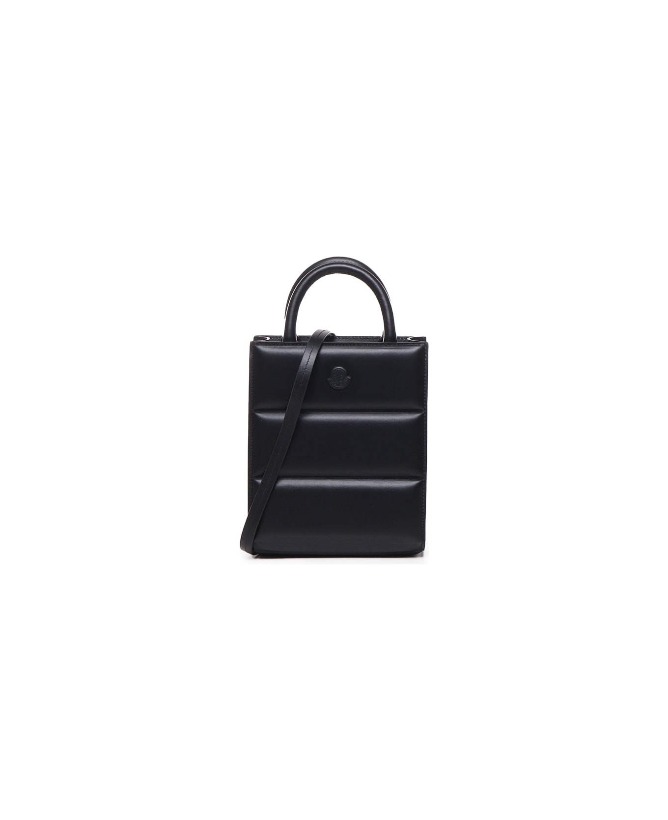Moncler Leather Doudoune Mini Tote Bag - Black バッグ