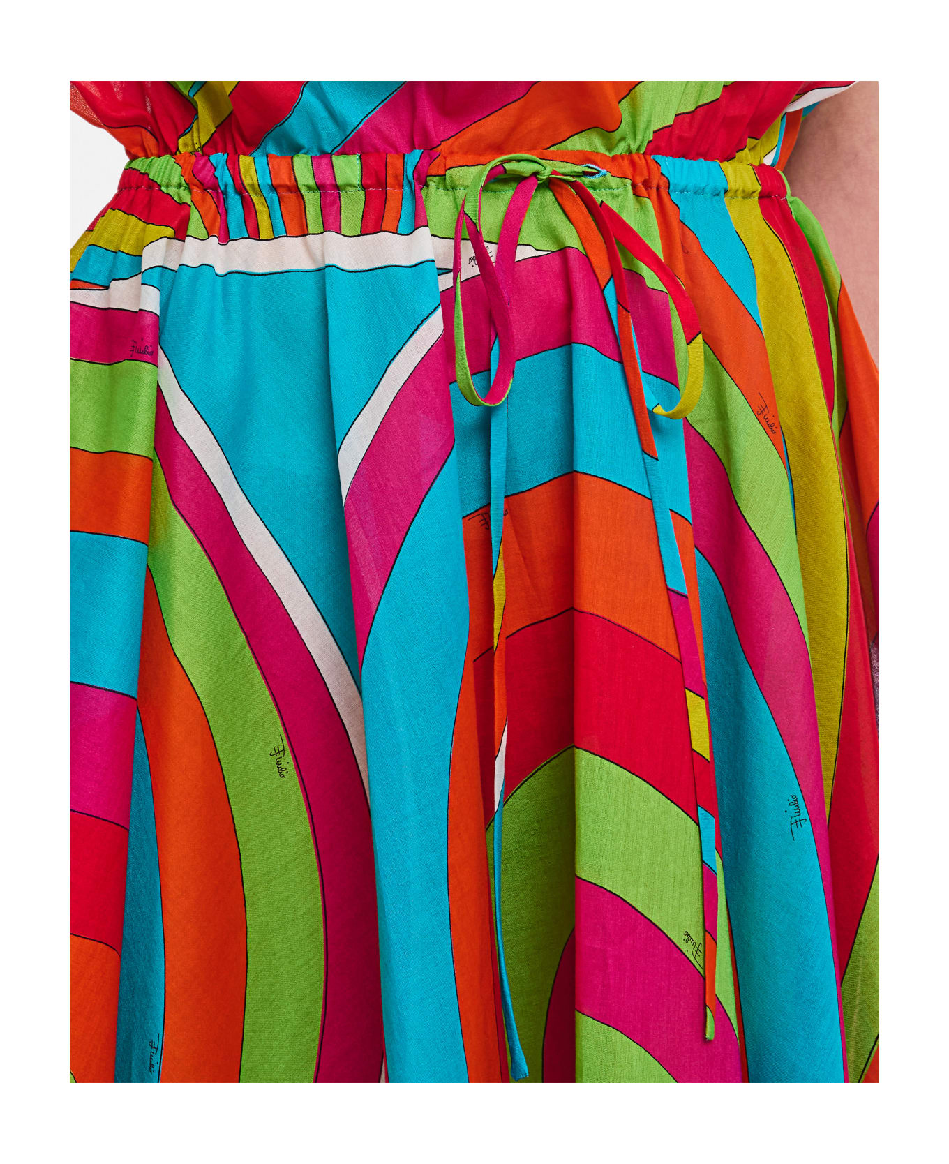 Pucci Short Sleeve Cotton Dress - Orange ワンピース＆ドレス