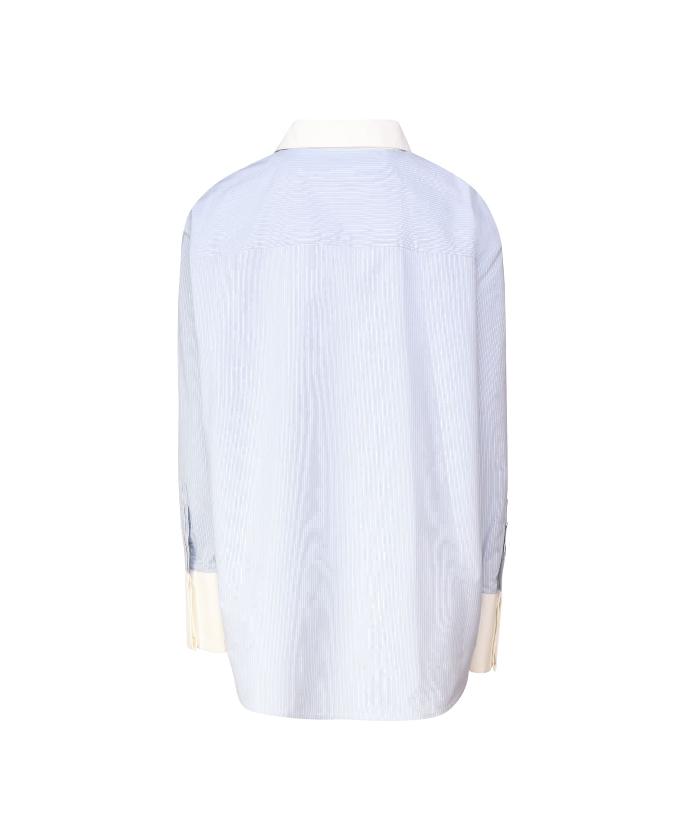 Saint Laurent Winchester Boyfriend Shirt In Cotton - Bleu blanc