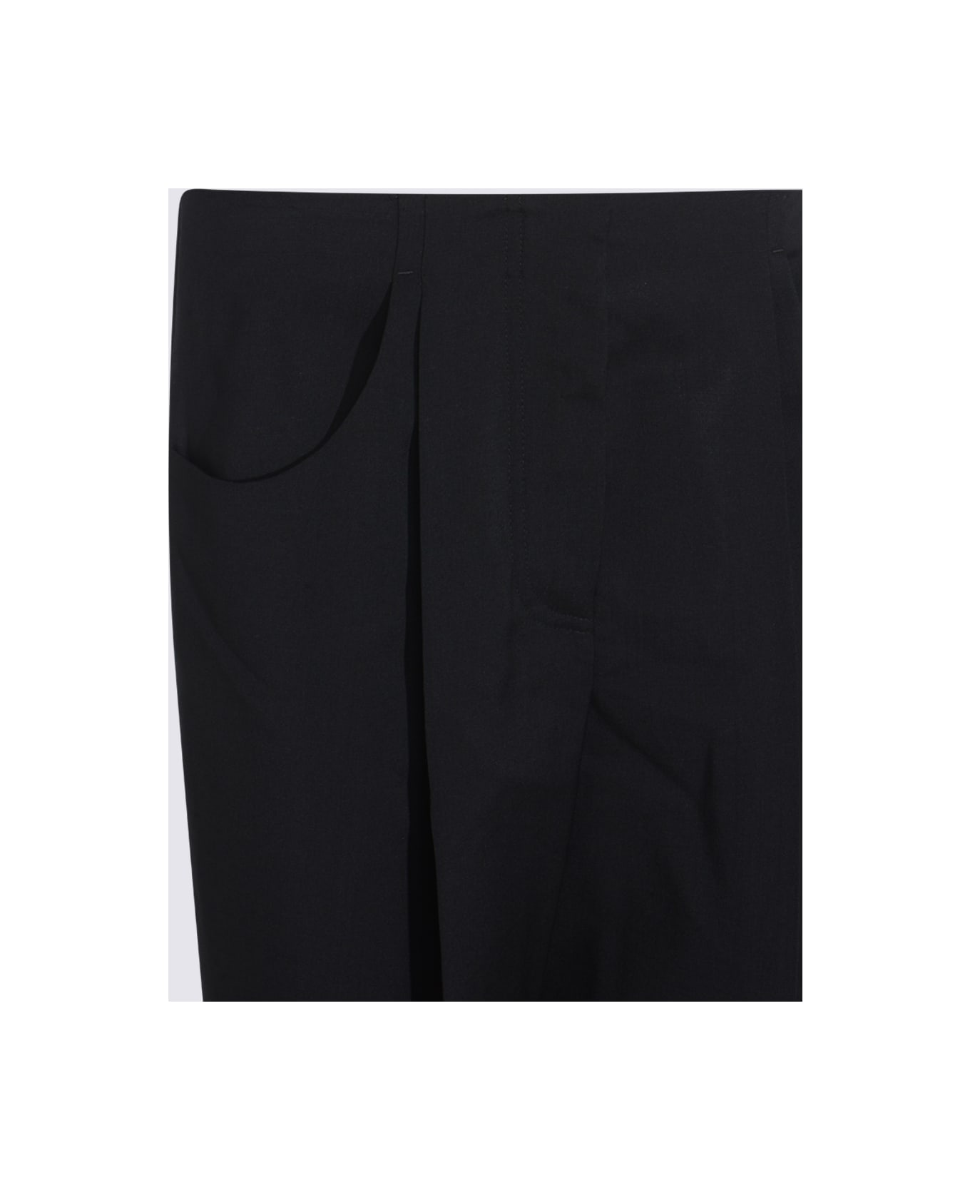 Fendi Black Wool Pants - Black