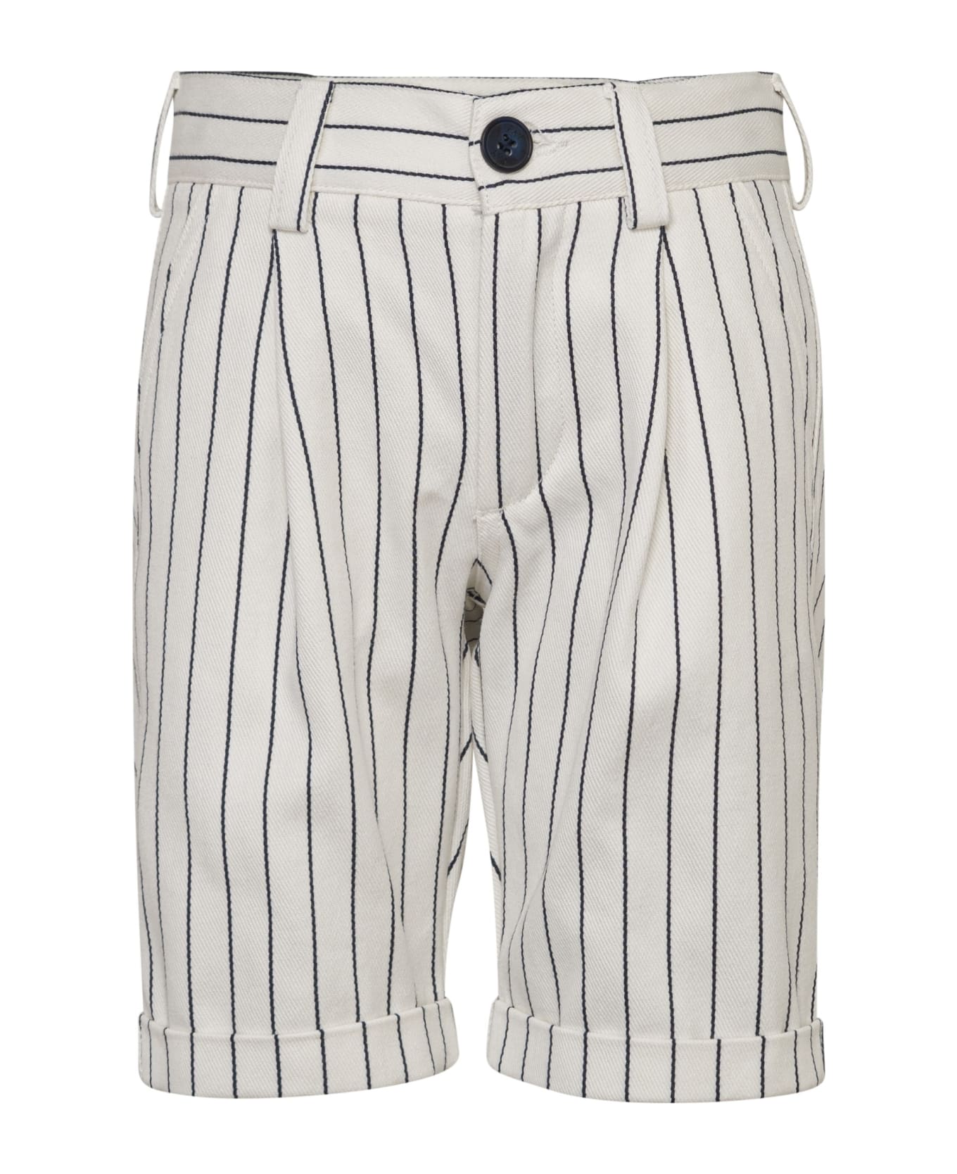 Fay Striped Shorts - Cream