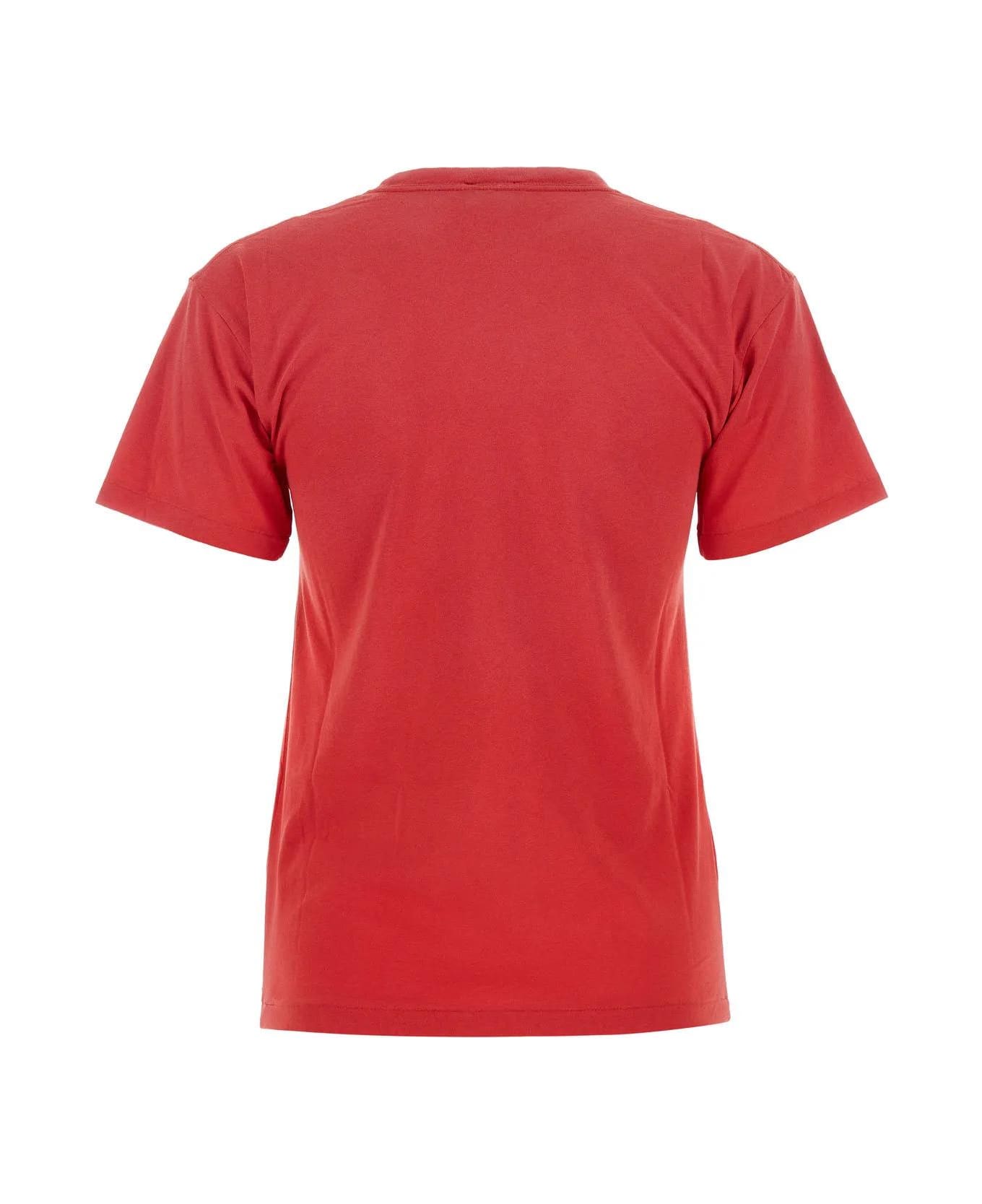 Ralph Lauren Red Cotton T-shirt - SUNRISE RED