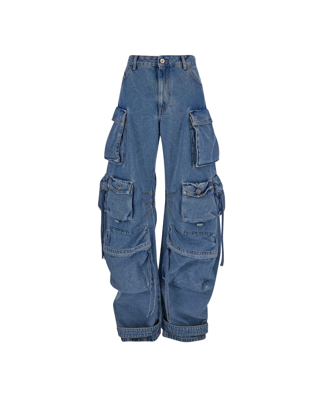 The Attico Fern Cargo Jeans - LIGHT BLUE DENIM