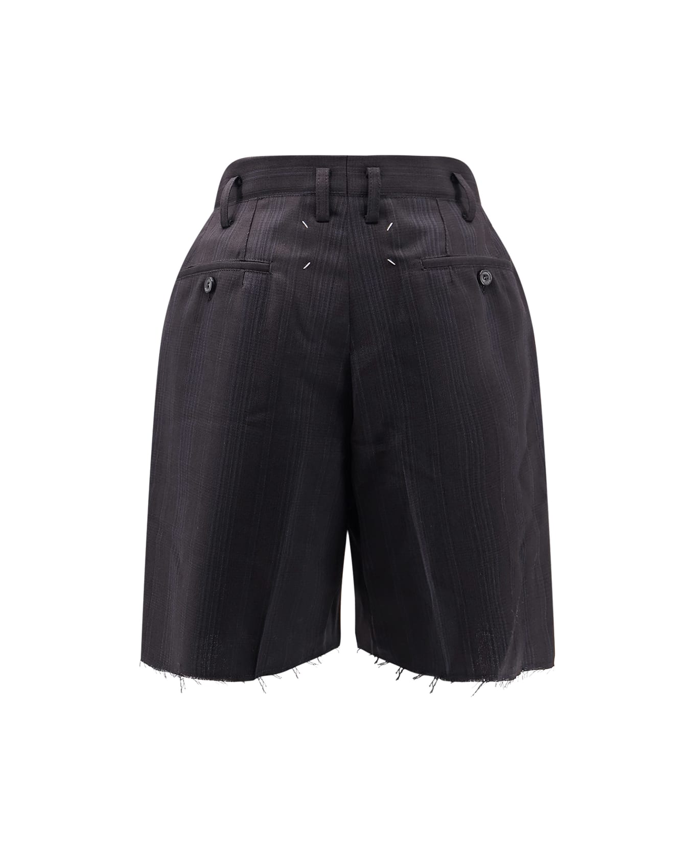 Maison Margiela Striped Virgin Wool Shorts - Black