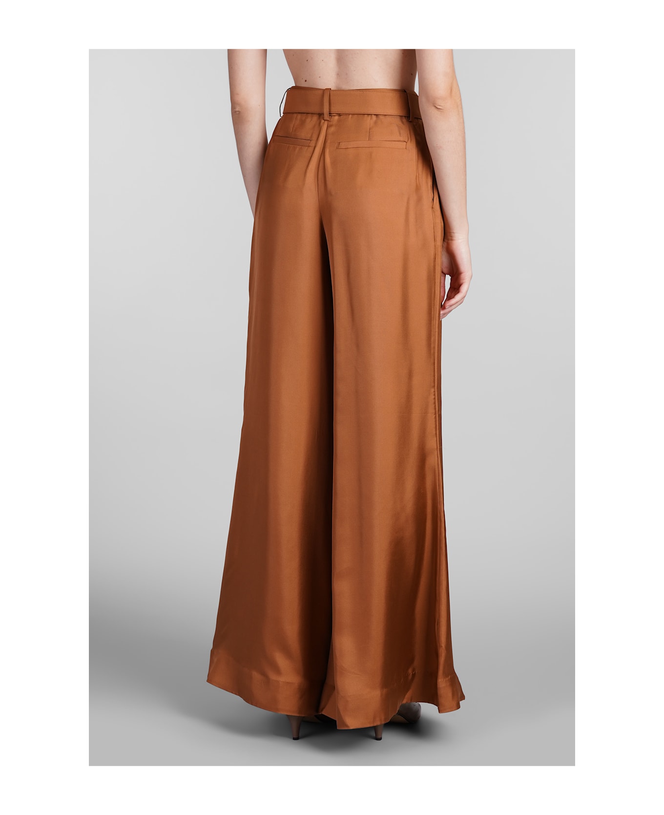 Zimmermann Pants In Brown Silk - brown