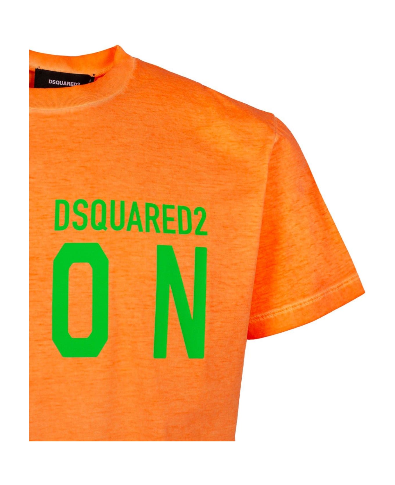 Dsquared2 Logo Icon Printed Crewneck T-shirt - ORANGE
