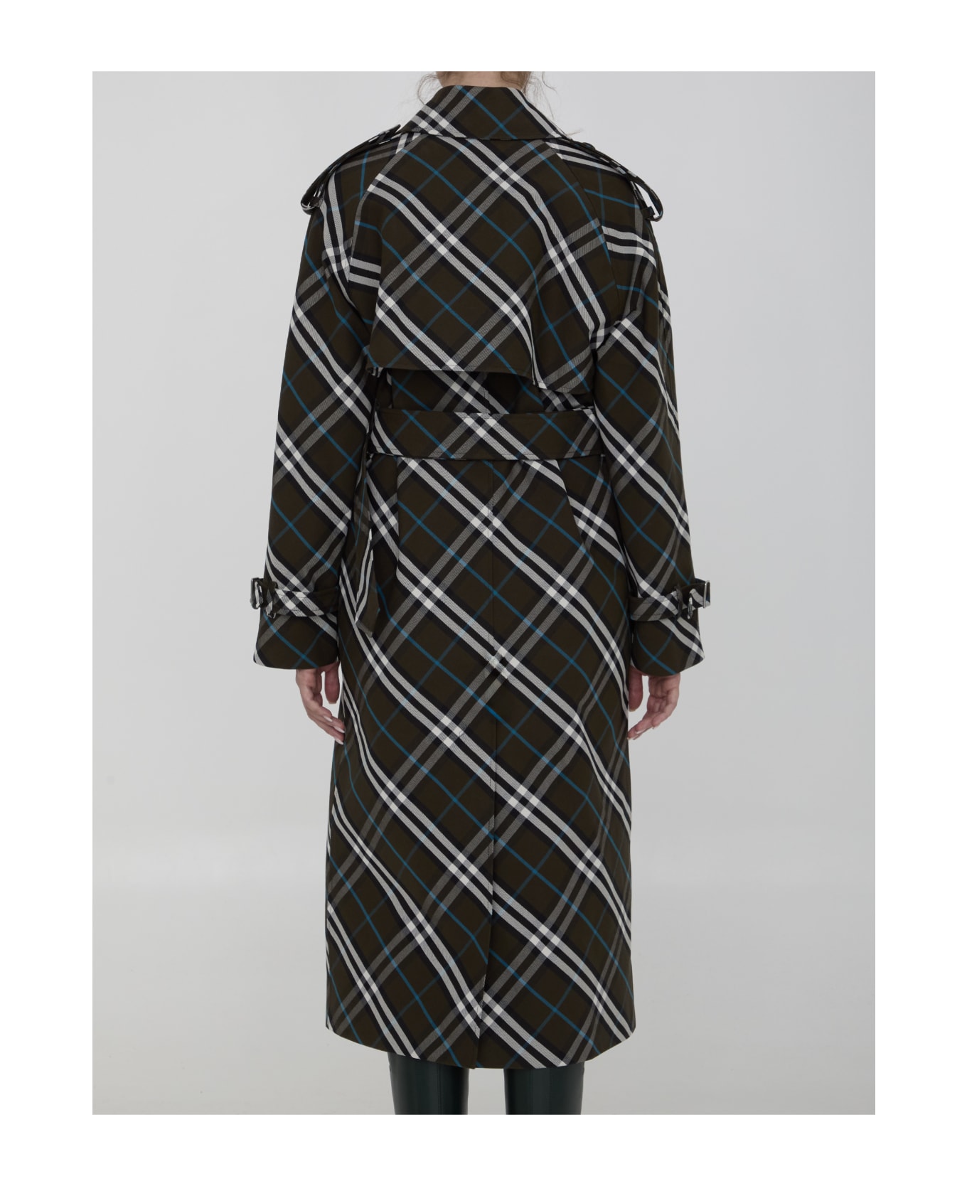 Burberry Long Trench Coat In Cotton Blend - SNUGIPCHECK