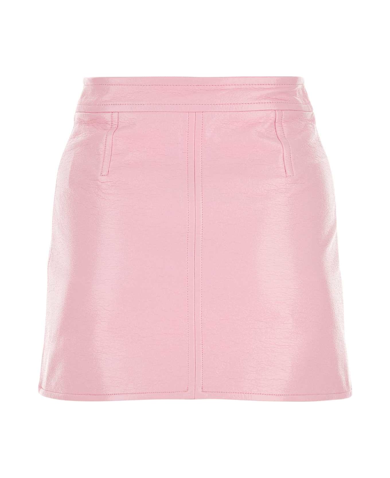 Courrèges Pastel Pink Vinyl Mini Skirt - PINK