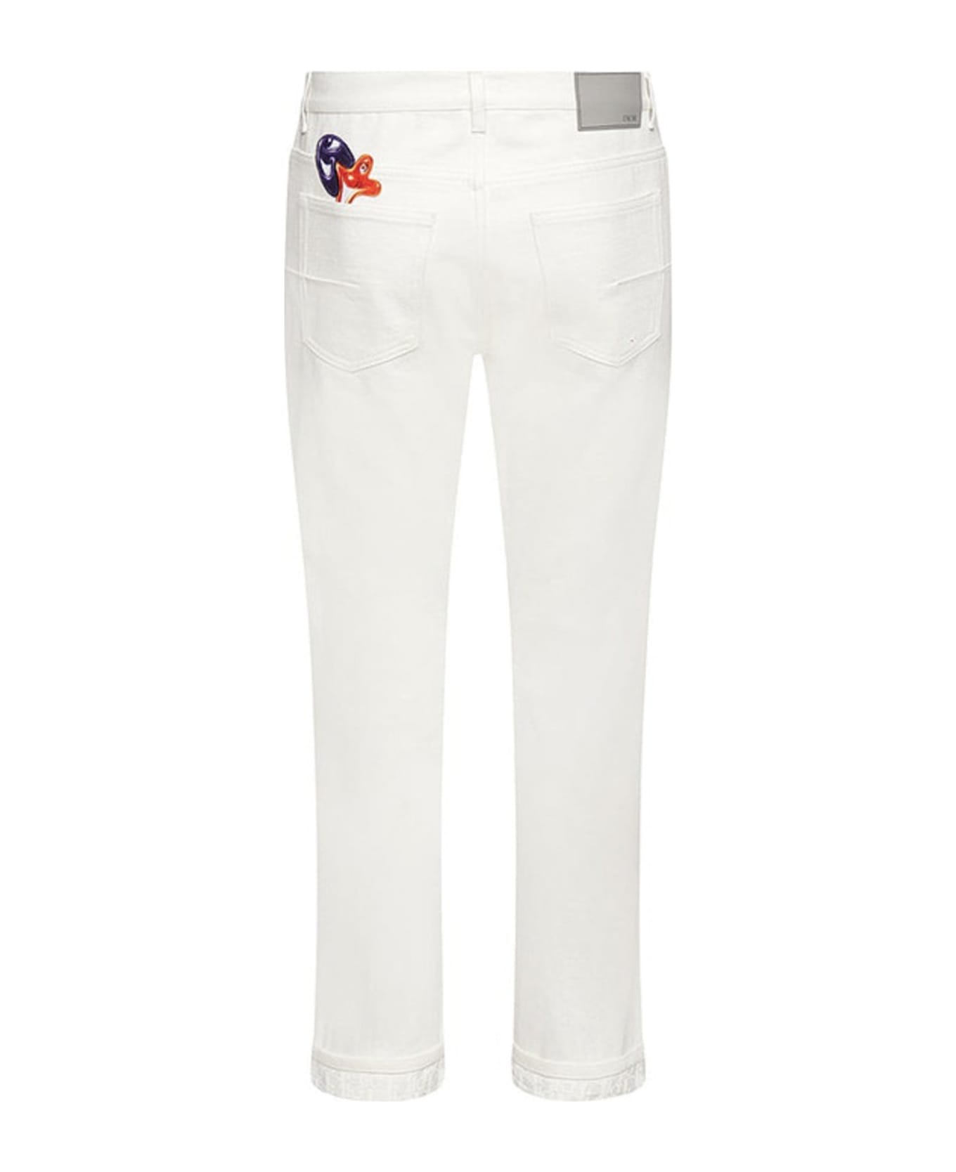 Dior Kennyscharf Patches Jeans - White