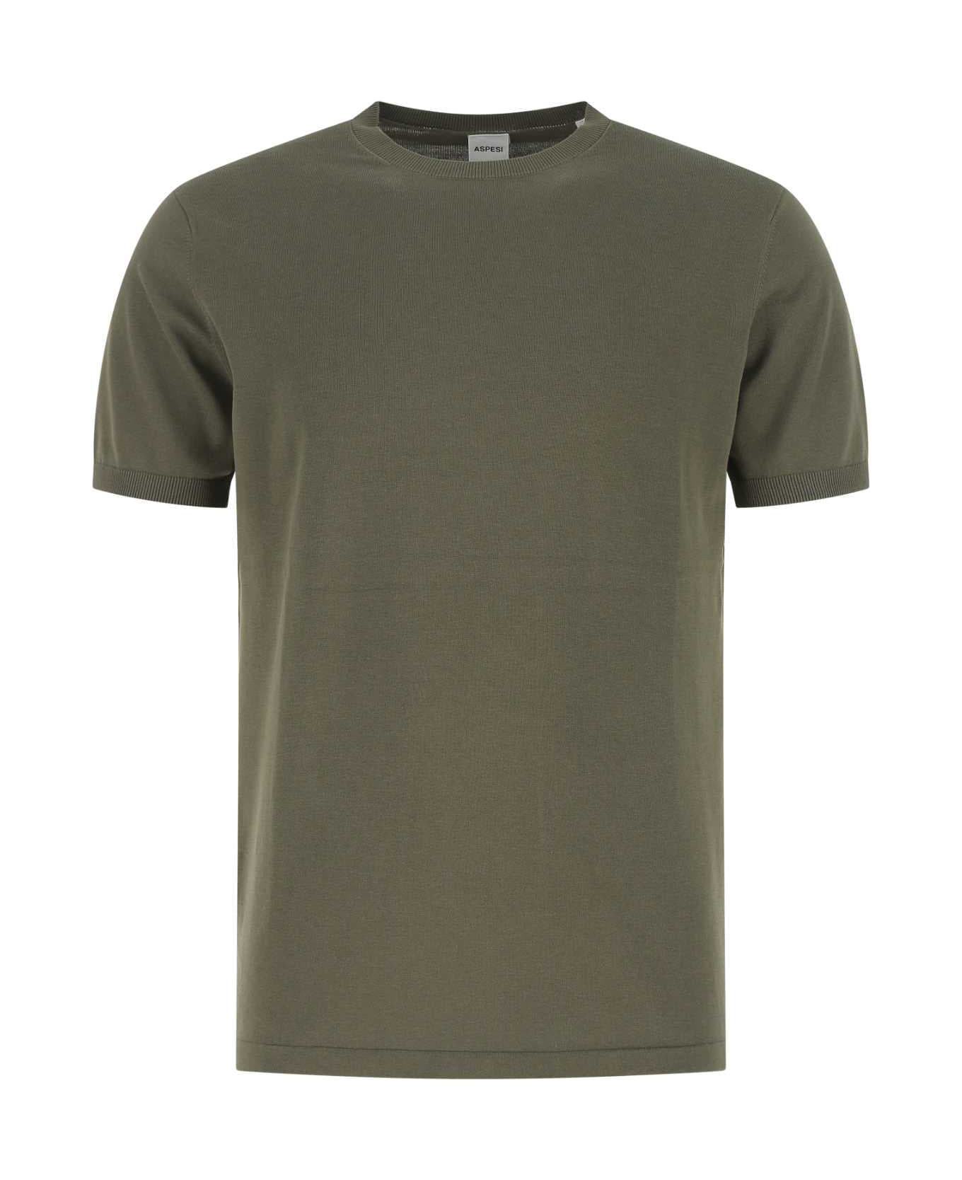 Aspesi Olive Green Cotton T-shirt - 01380