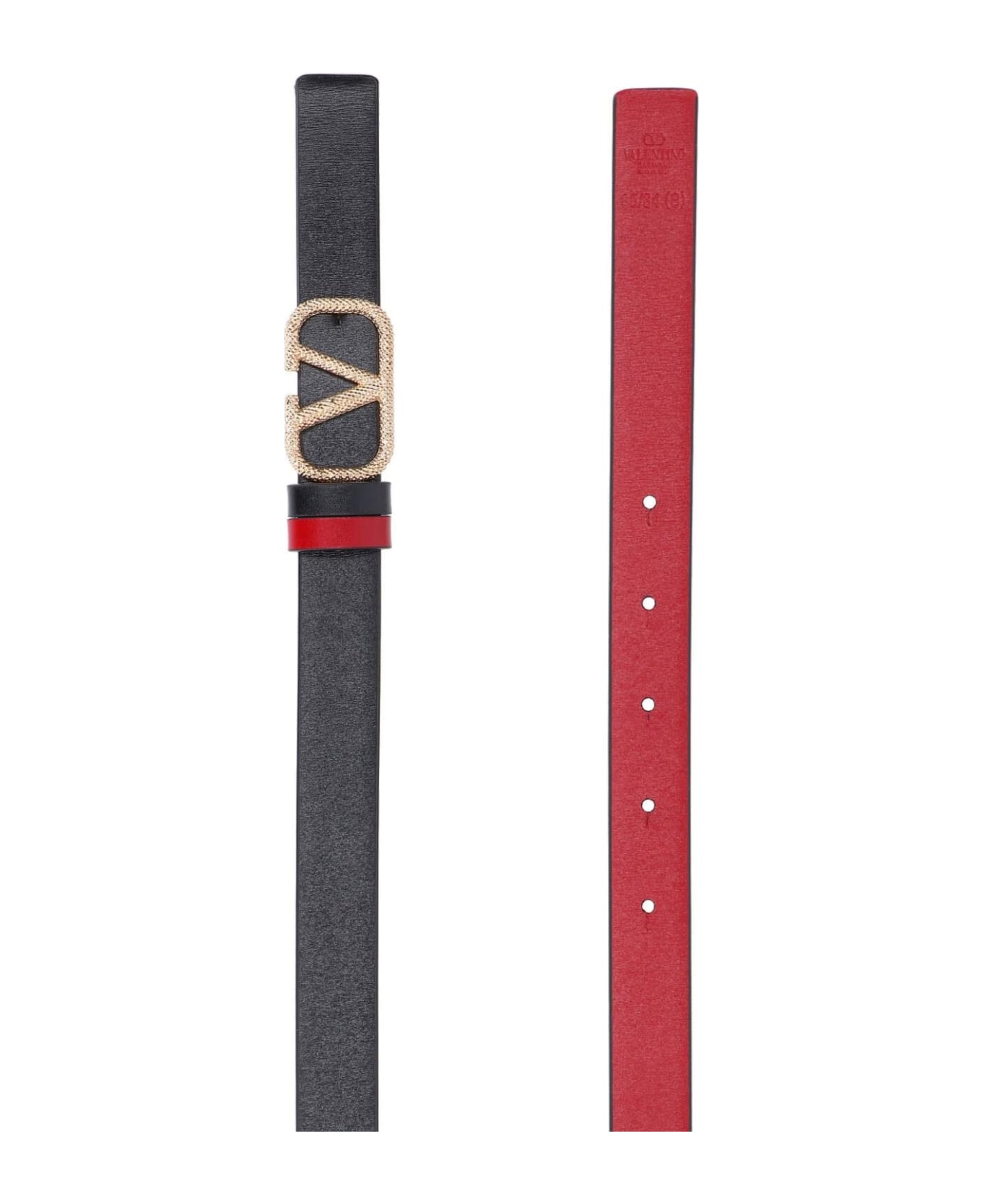 Valentino Garavani 'v Logo Bold Edition' Belt - Black