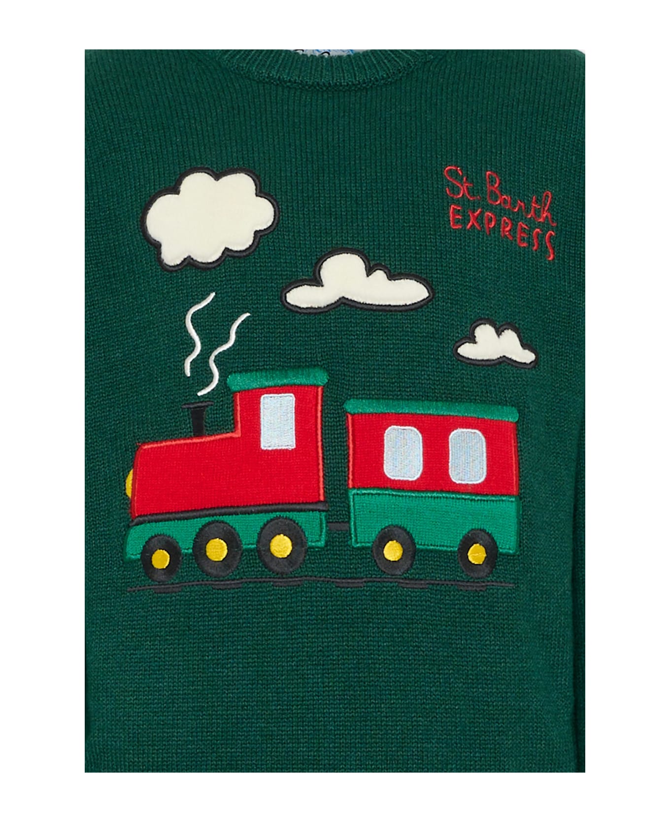 MC2 Saint Barth Green Sweater For Boy With Train - Green