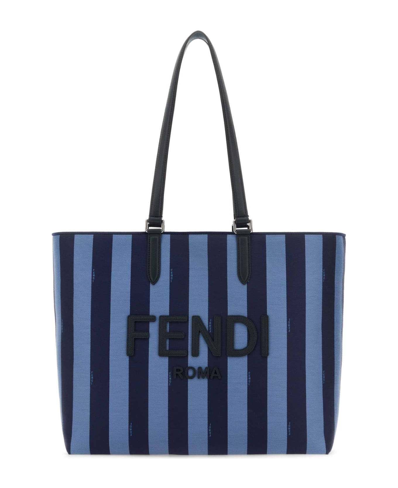 Fendi Embroidered Canvas Go To Shopping Bag - NOTTEBLBLUMIRTOP