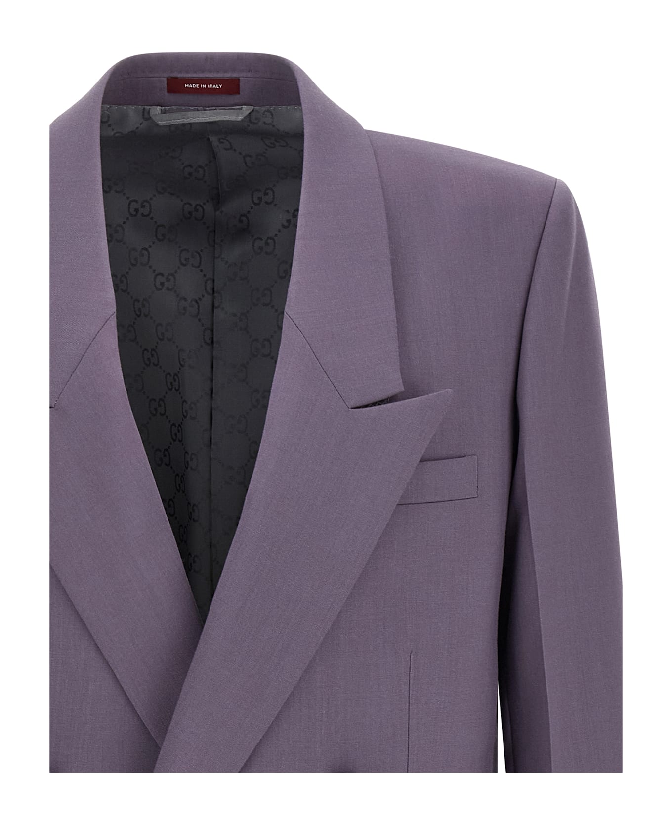 Gucci Double-breasted Wool Blazer - Purple ブレザー