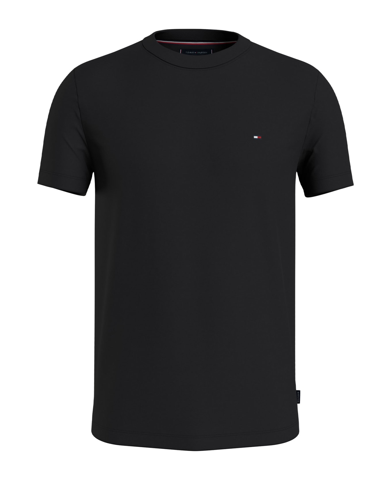 Tommy Hilfiger Black T-shirt With Mini Logo - BLACK
