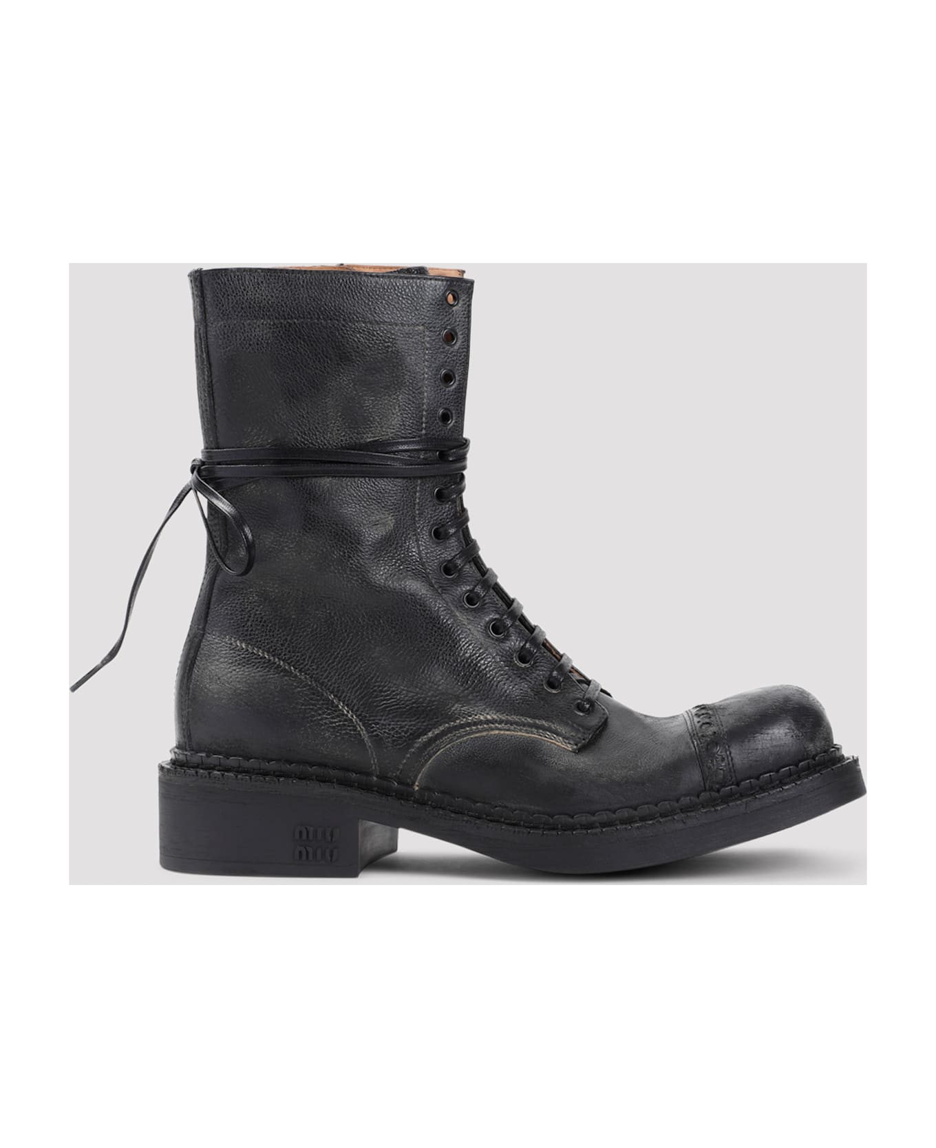 Miu Miu Laced Ankle Boots - Nero