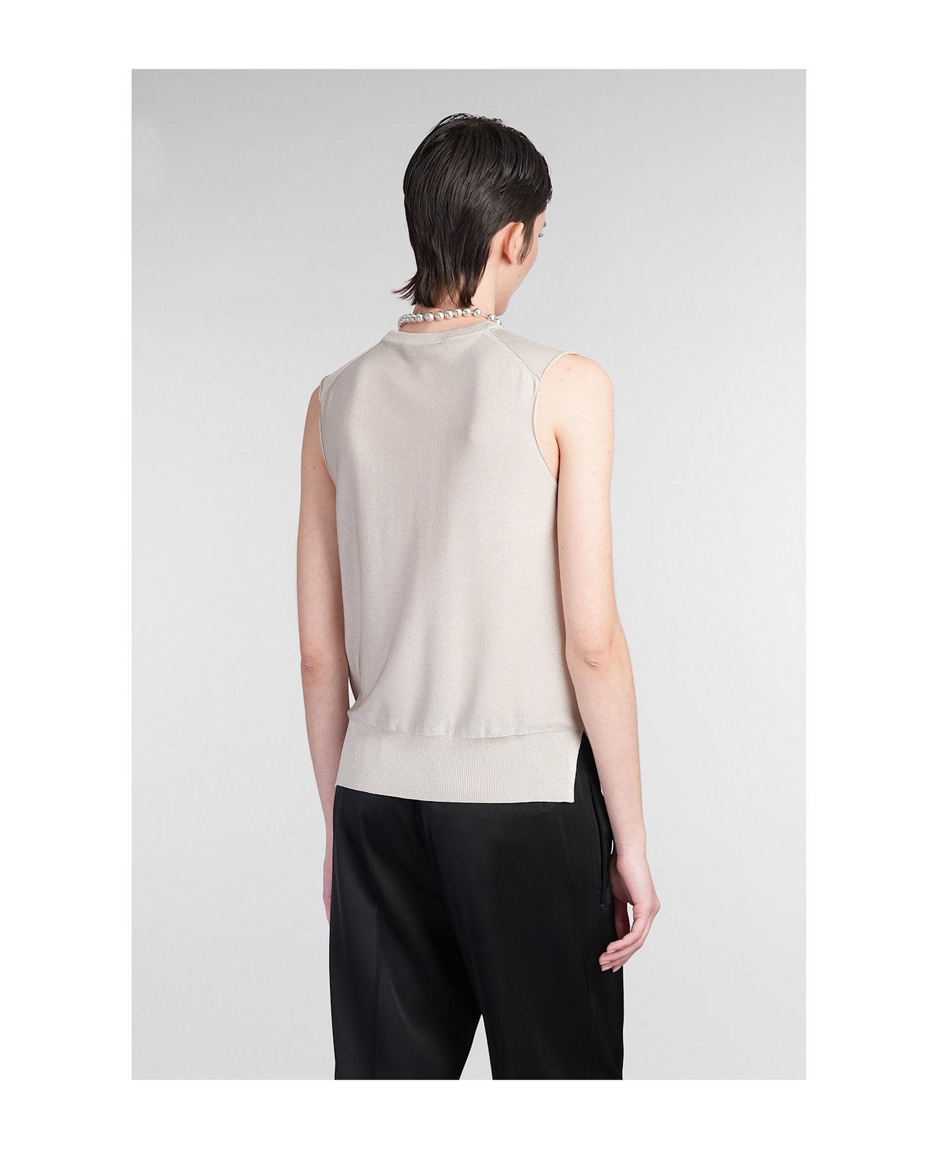 Jil Sander Cn Slvs Gilet Topwear In Grey Viscose - grey